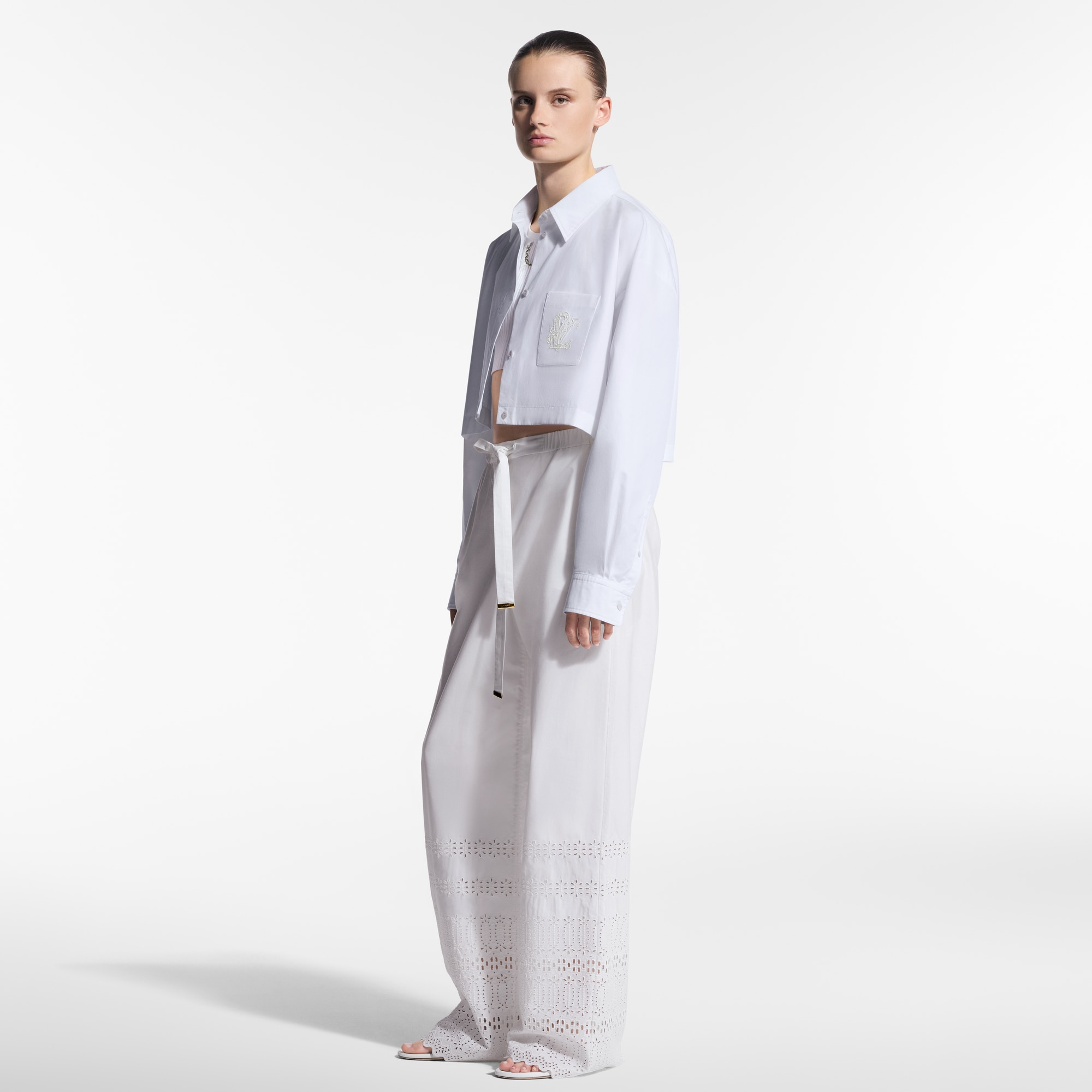  Ready-to-Wear Tops Broderie LV Cropped Shirt  | Louis Vuitton ® (Product zoom)