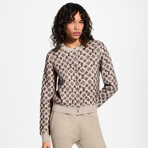 Ready-to-Wear Knitwear Brushed Monogram Cardigan | Louis Vuitton ® (Product zoom)