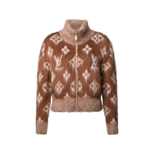 Ready-to-Wear Knitwear Brushed Monogram Zip-Up Jacket | Louis Vuitton ® (Product zoom)