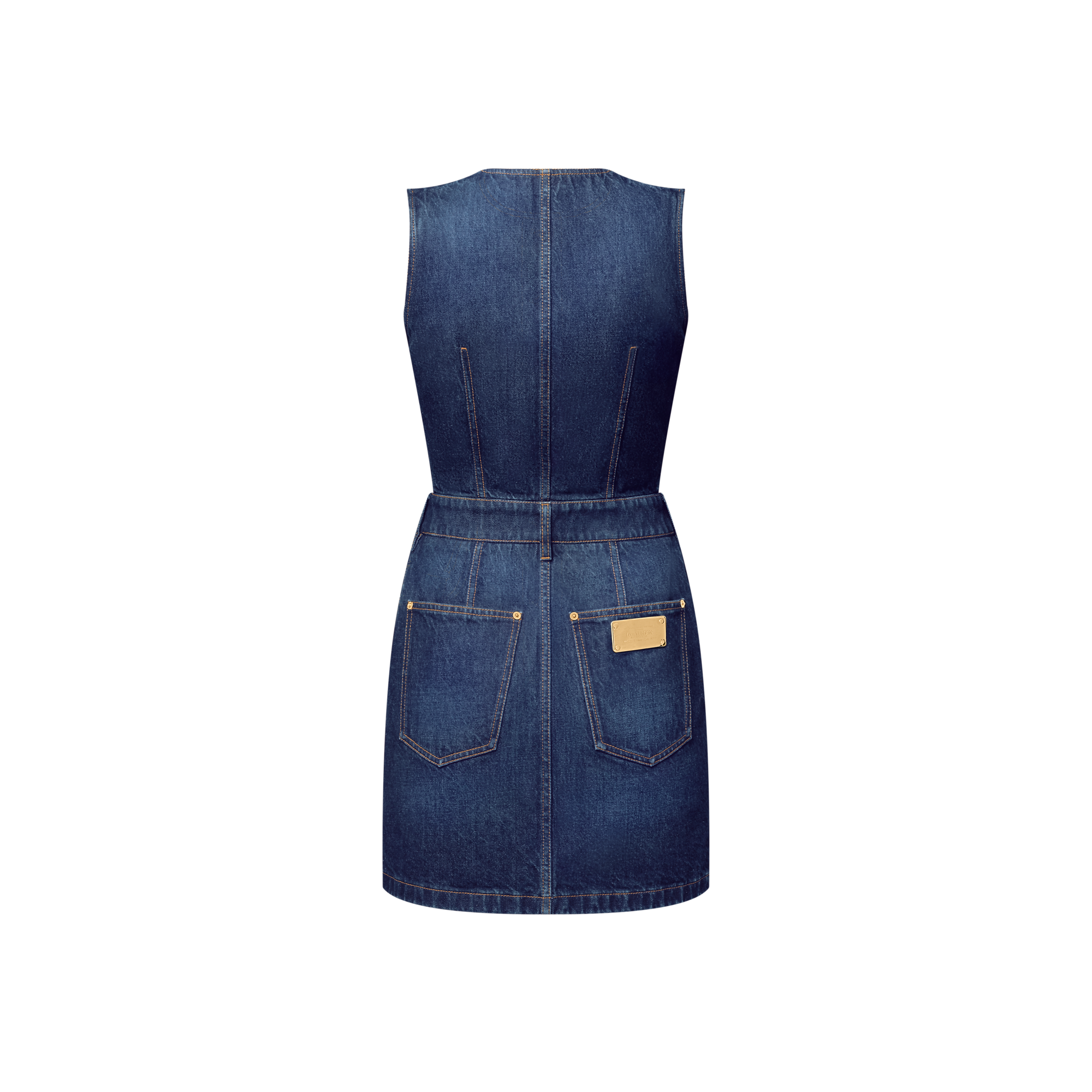 Button Front Washed Denim Dress