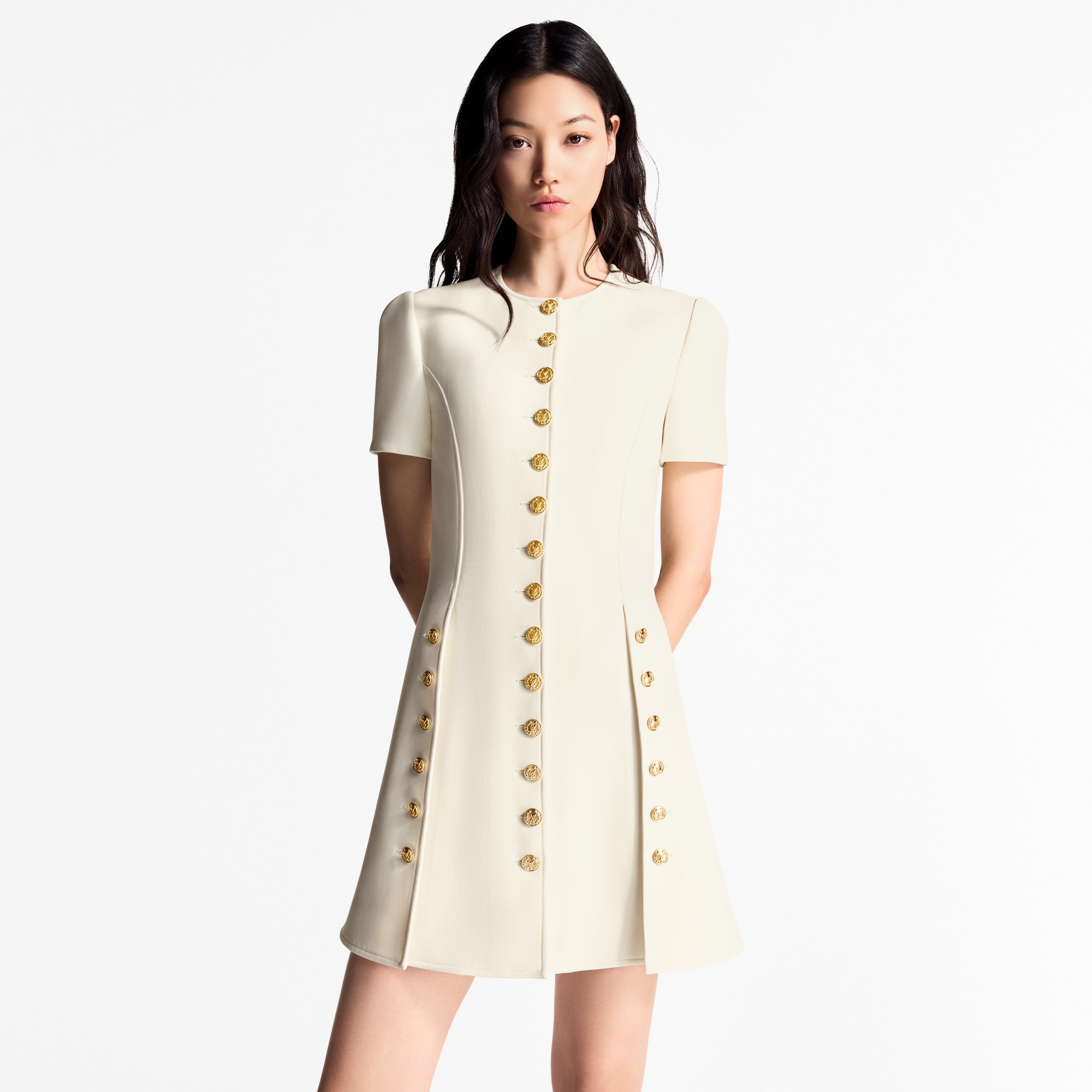  Ready-to-Wear Dresses Button Trim Dress  | Louis Vuitton ® (Product zoom)