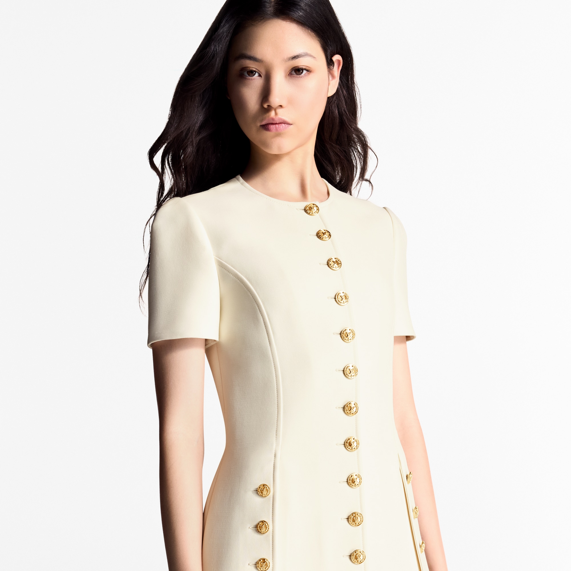  Ready-to-Wear Dresses Button Trim Dress  | Louis Vuitton ® (Product zoom)