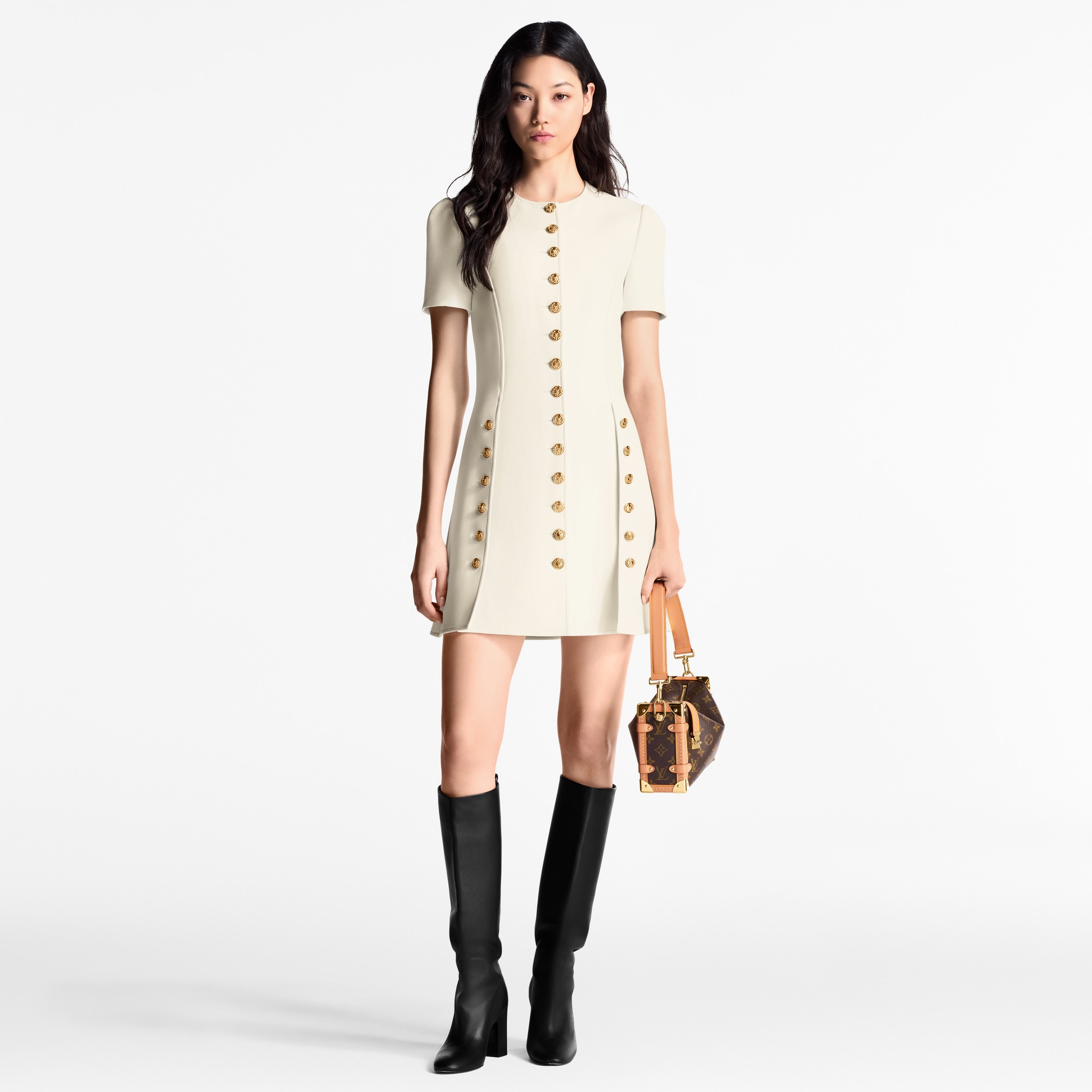  Ready-to-Wear Dresses Button Trim Dress  | Louis Vuitton ® (Product zoom)