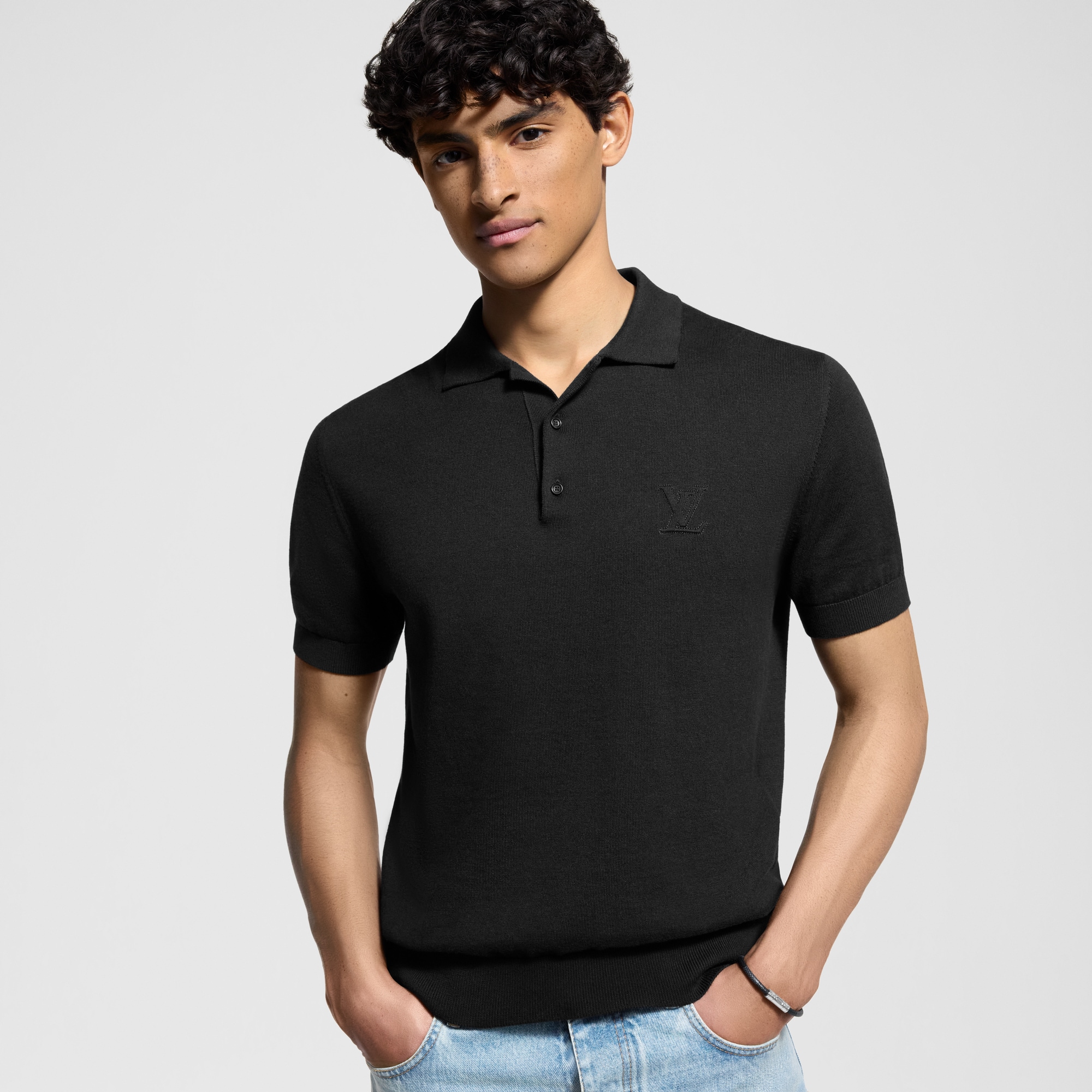  Ready-to-Wear T-Shirts and Polos Cashmere And Cotton Blend Short-Sleeved Polo | Louis Vuitton ® (Product zoom)