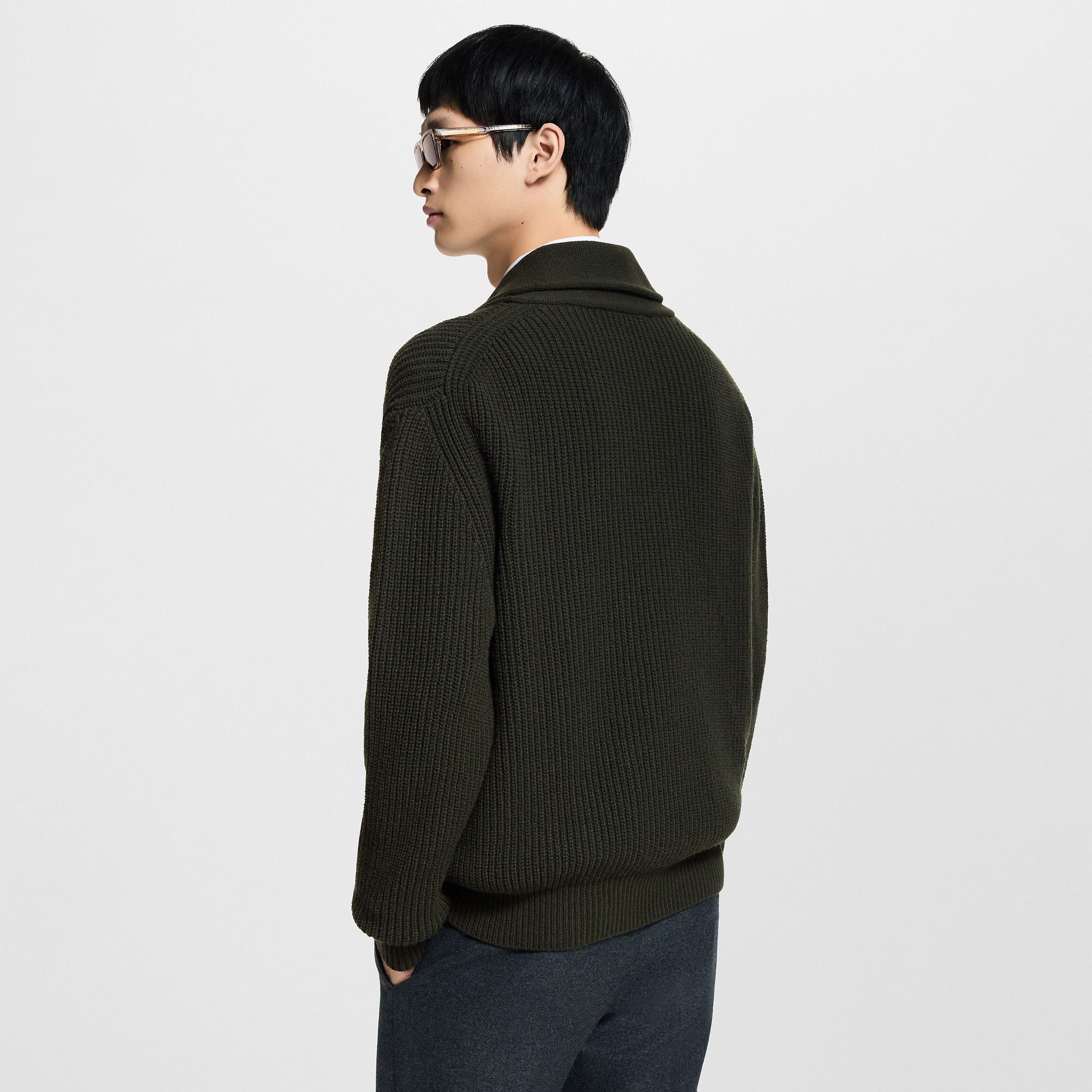 Cashmere Blend Shawl Collar Cardigan