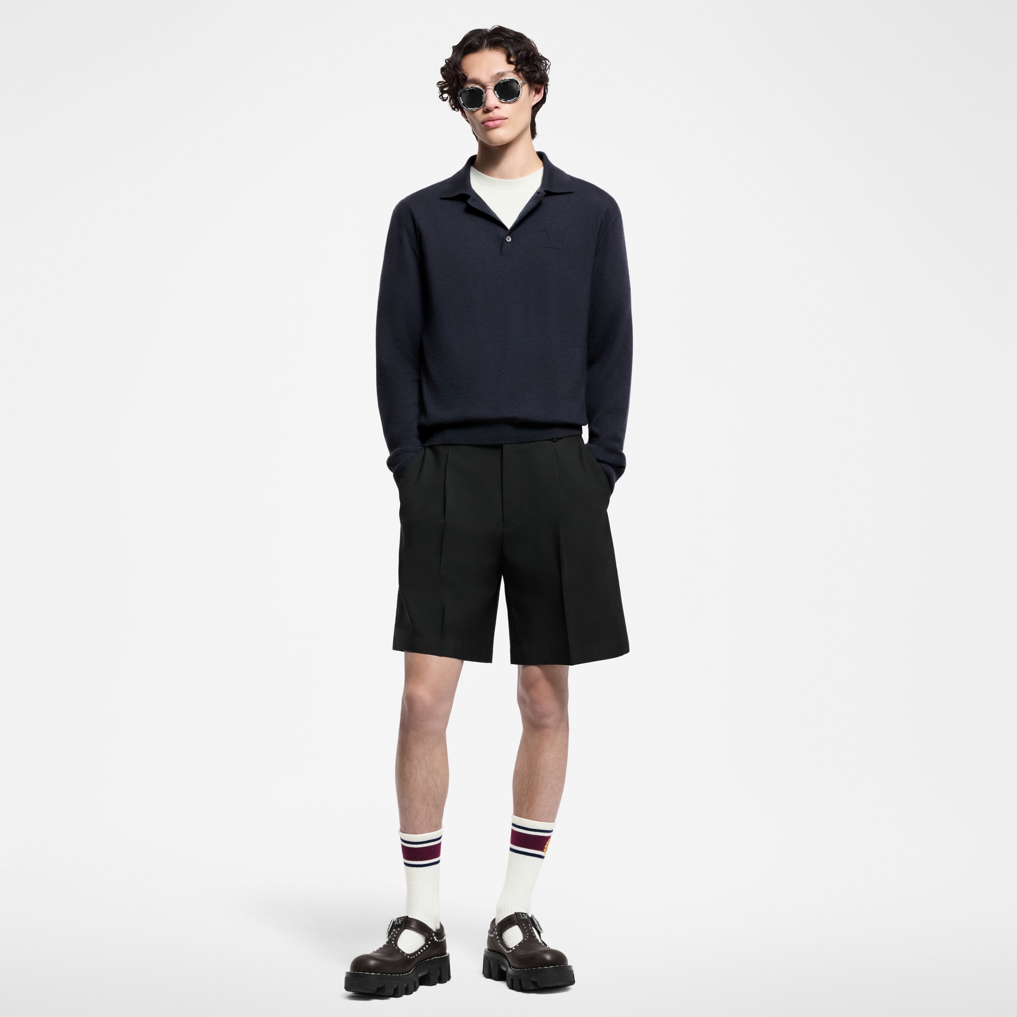  Ready-to-Wear T-Shirts and Polos Cashmere Long-Sleeved Polo | Louis Vuitton ® (Product zoom)
