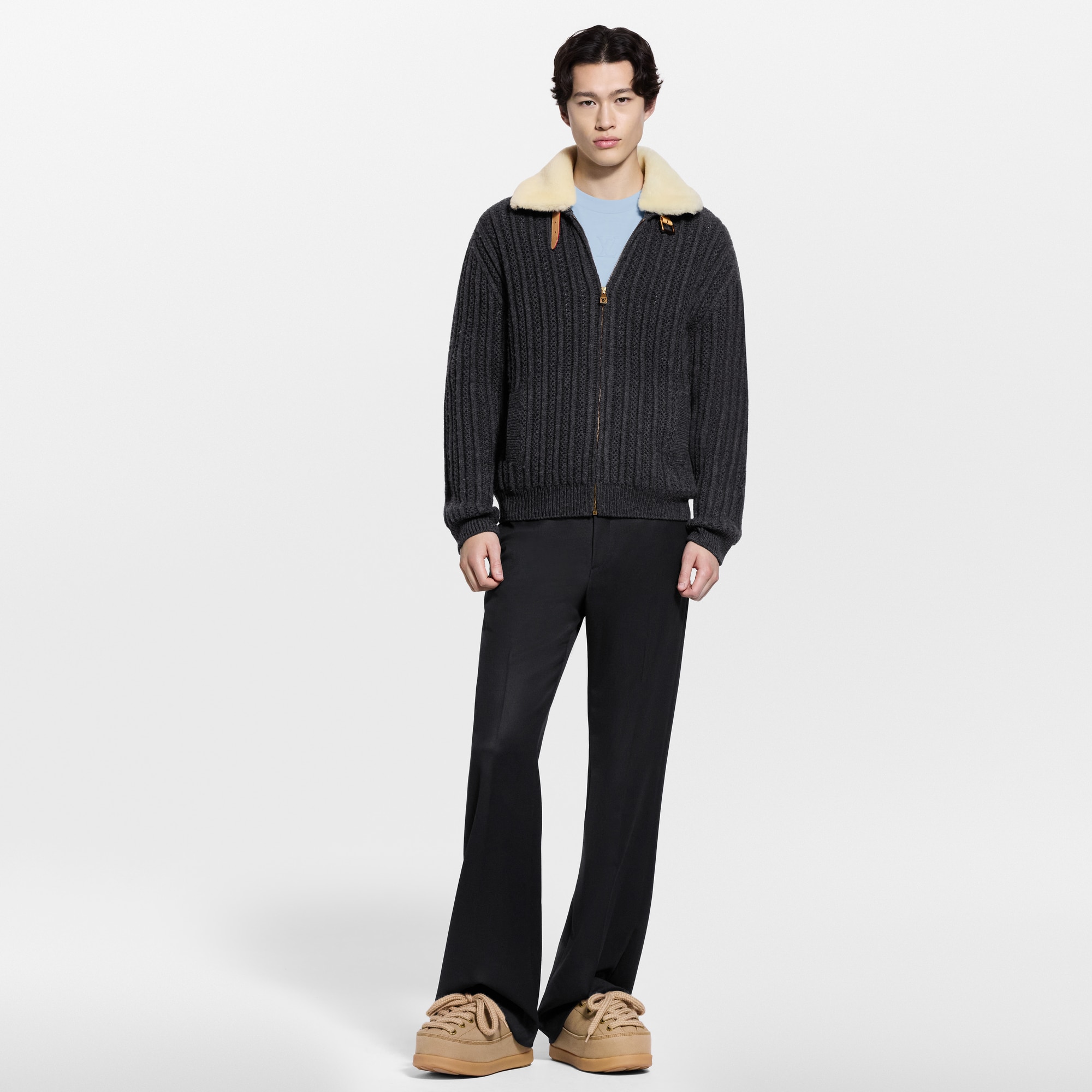  Ready-to-Wear All Ready-to-Wear Cashmere-Wool Blouson | Louis Vuitton ® (Product zoom)