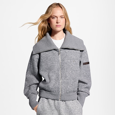 Ready-to-Wear T-shirts and Sweatshirts Cashmere Zip-Up Jacket | Louis Vuitton ® (Product zoom)