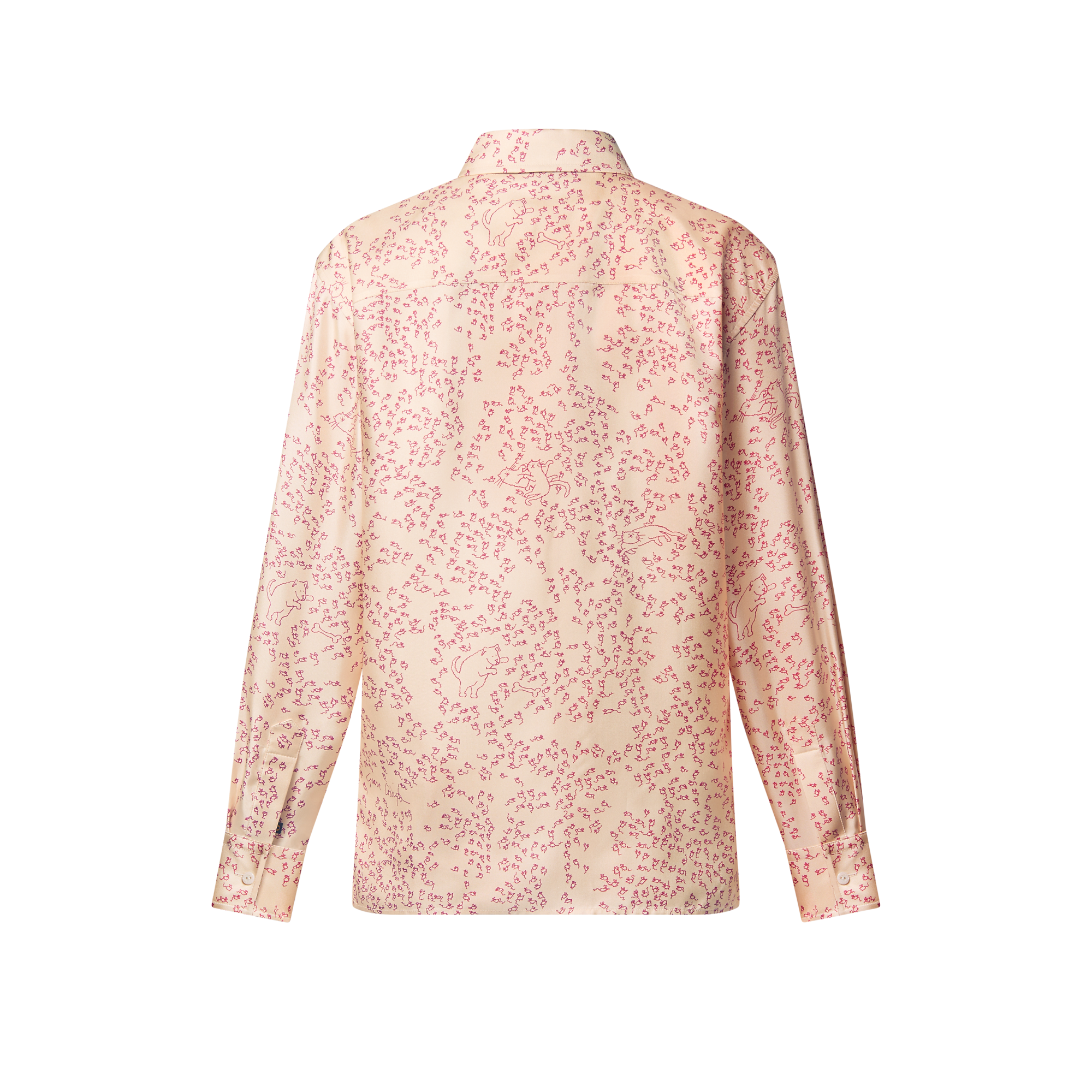 Cat-and-Mouse Print Silk Shirt