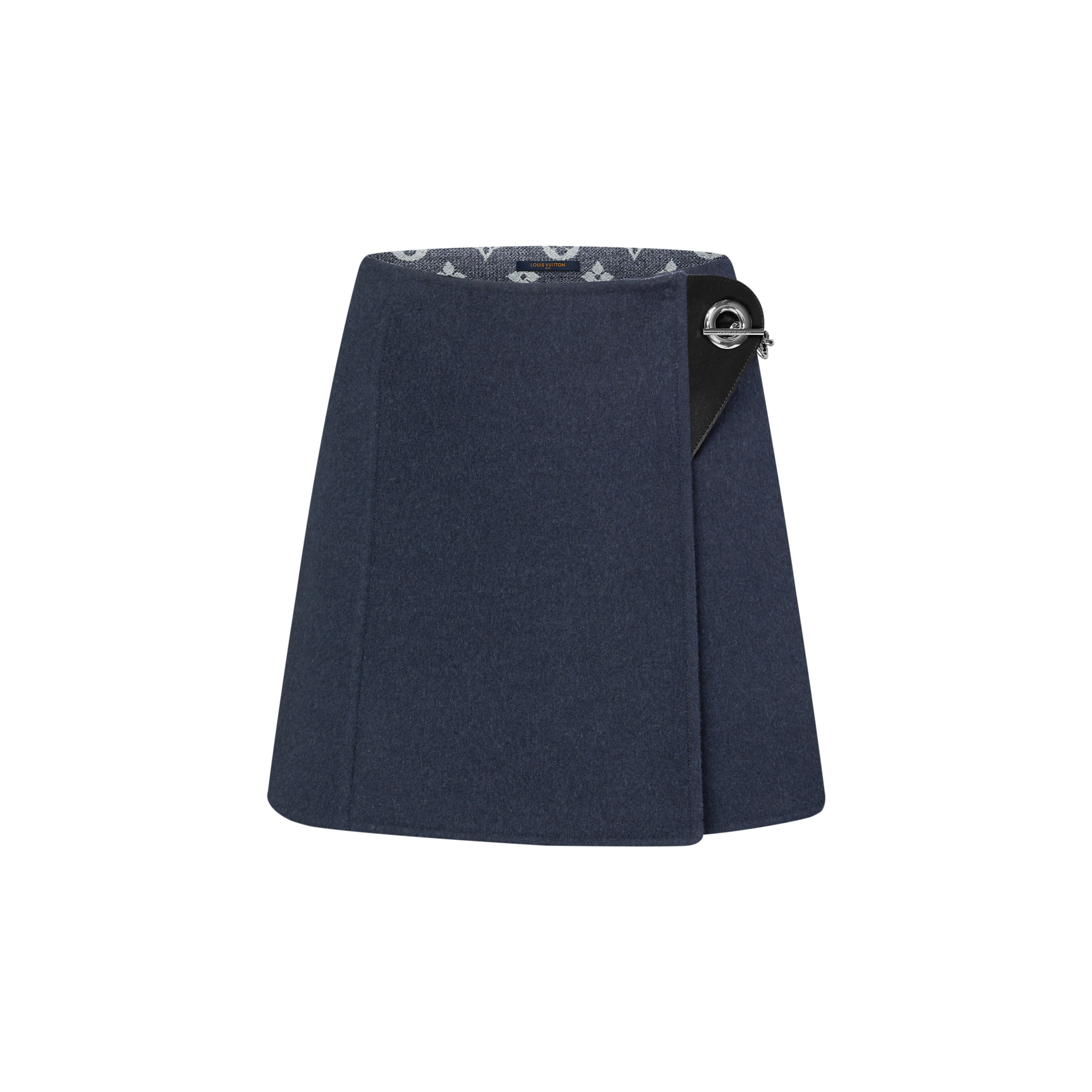 Chain Fastening Mini Wrap Skirt