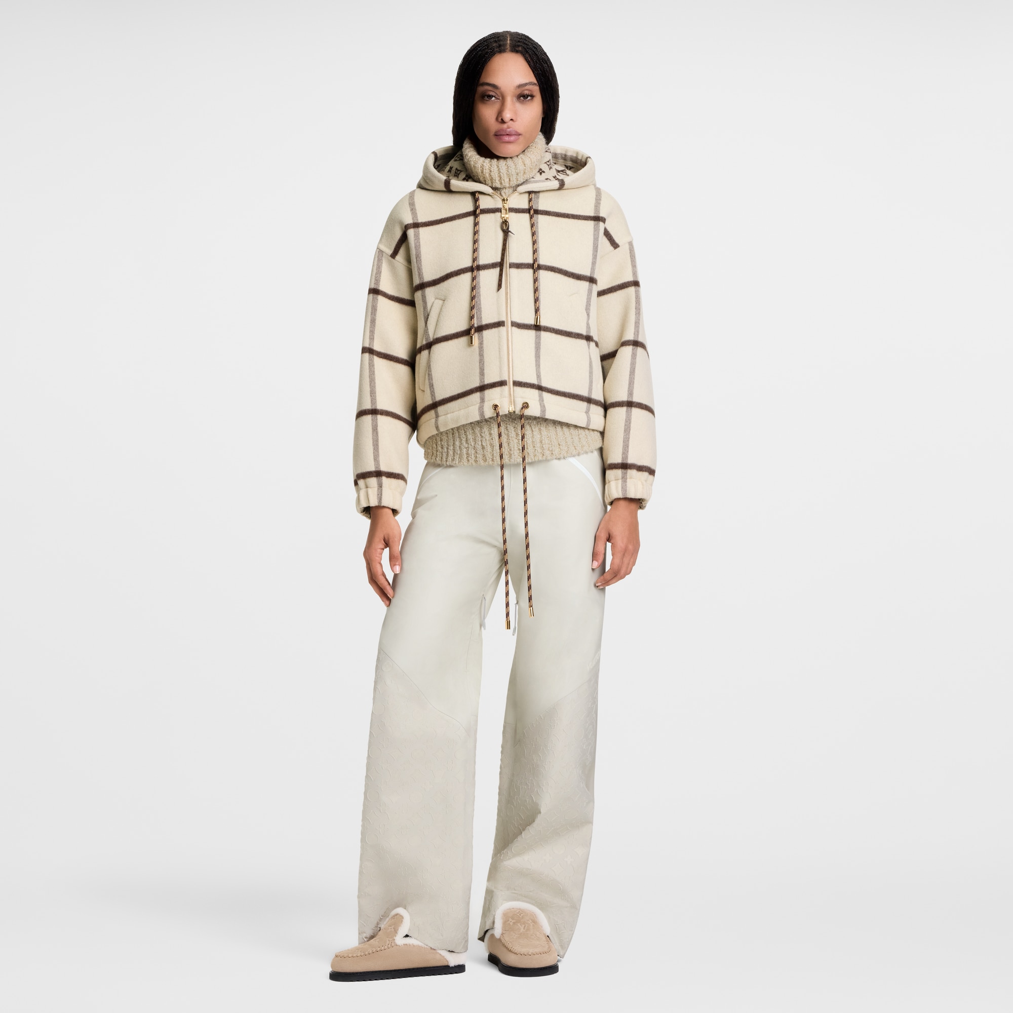  Ready-to-Wear Coats and Jackets Check Motif Hooded Jacket | Louis Vuitton ® (Product zoom)