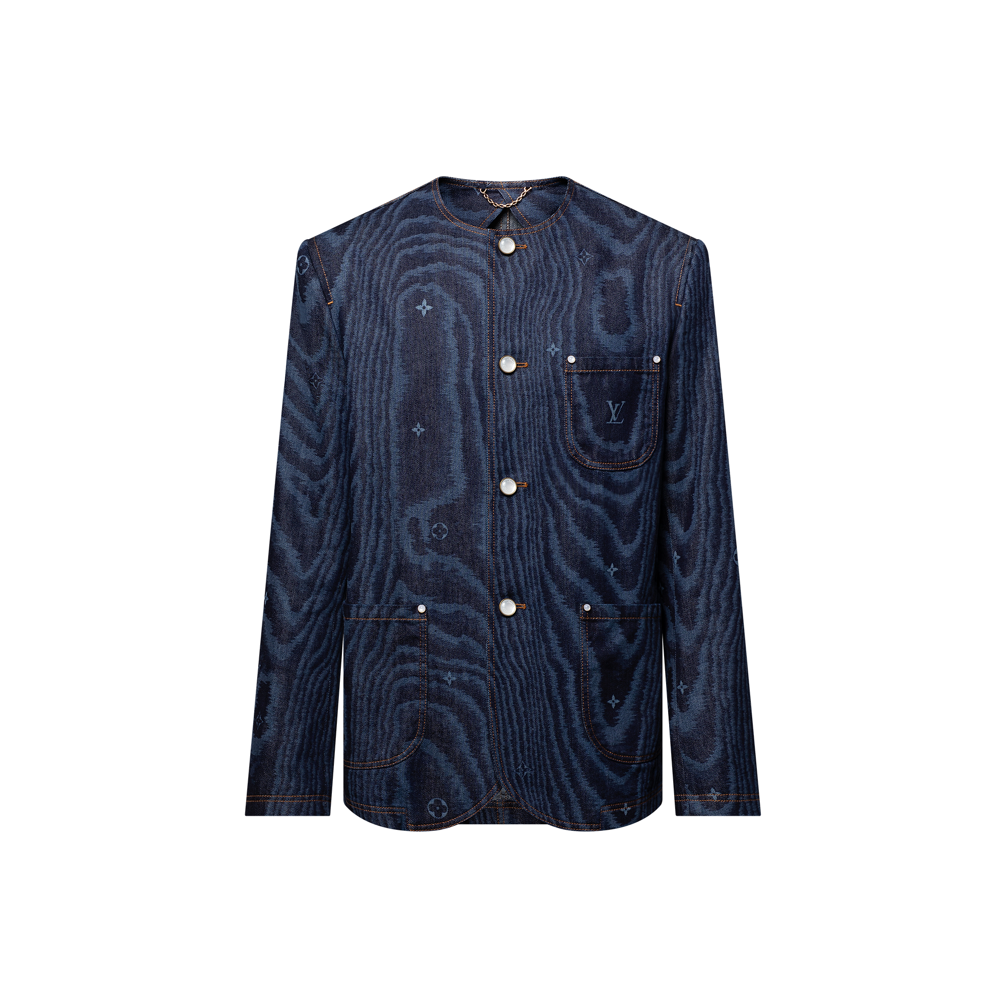 Chic Collarless Denim Jacket