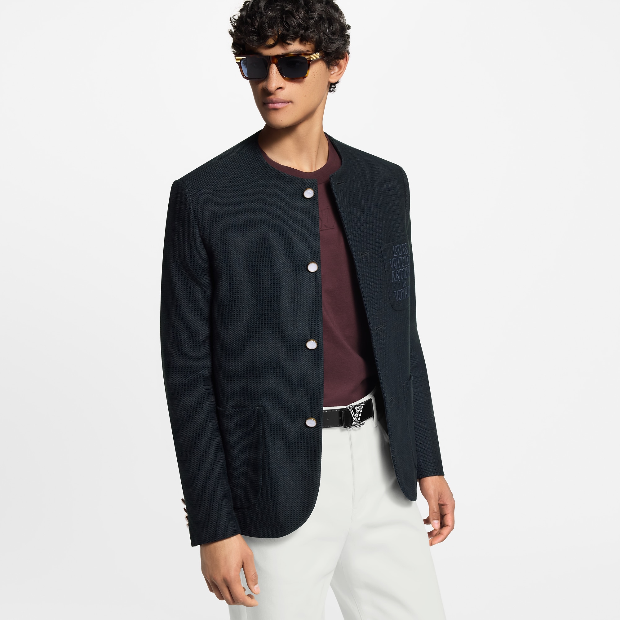 Chic Collarless Jacket