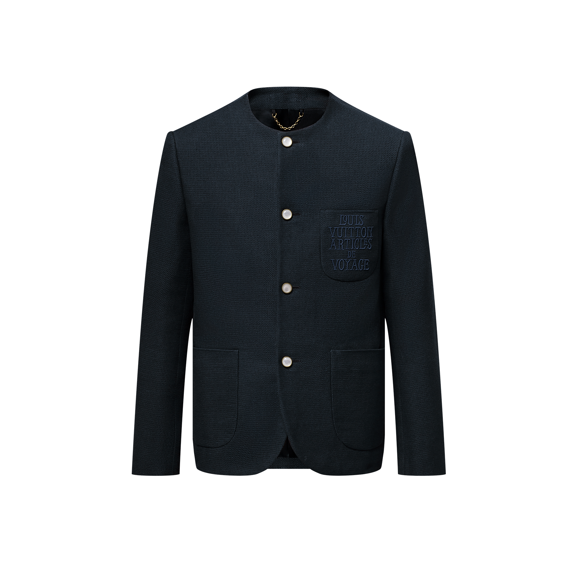 Chic Collarless Jacket