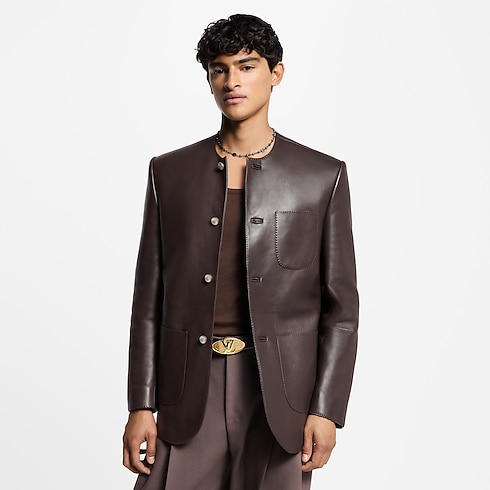 Ready-to-Wear Blazers and Jackets Chic Collarless Leather Blazer | Louis Vuitton ® (Product zoom)