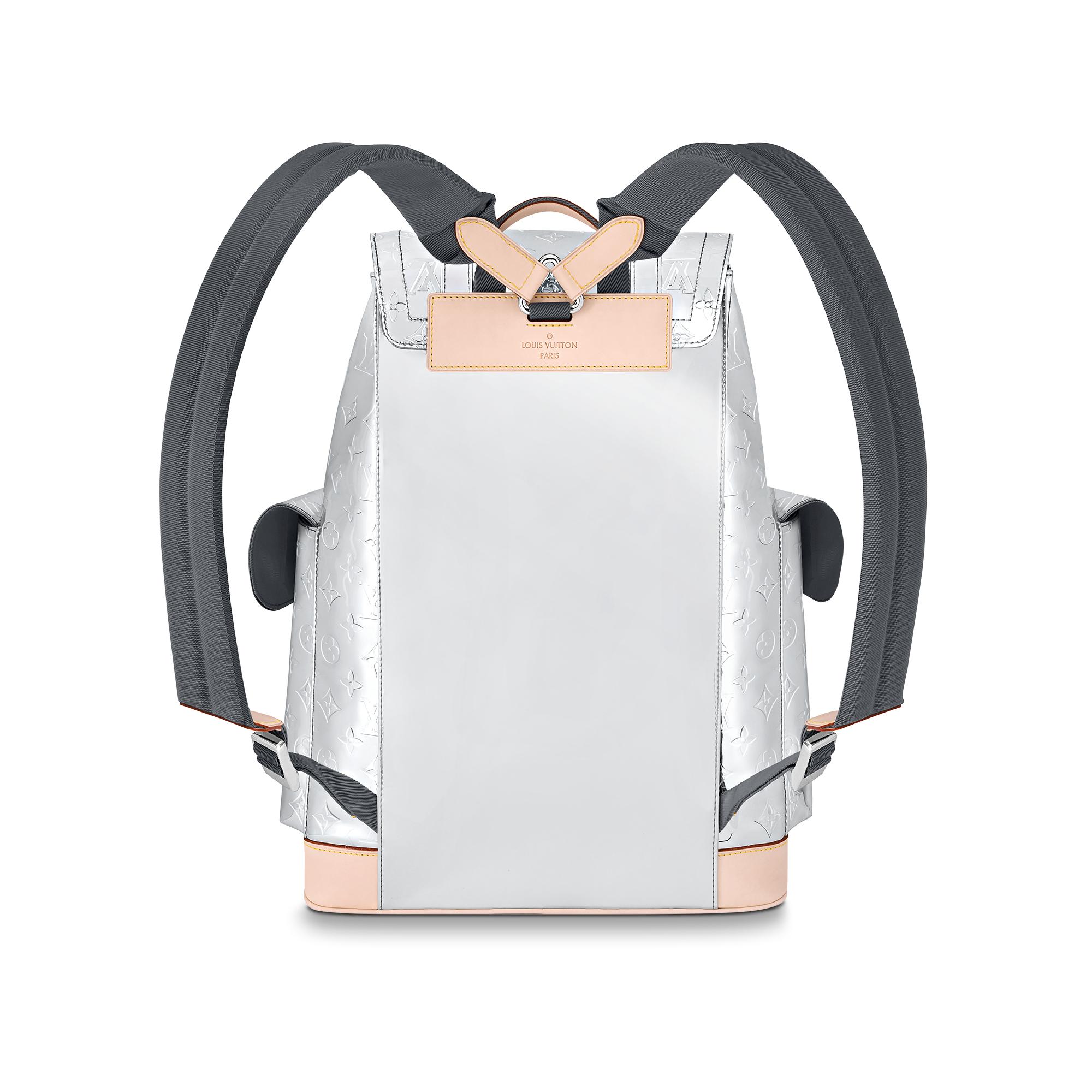 louis vuitton silver backpack