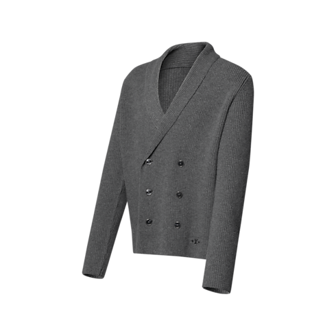 New In Men } Chunky Double-Breasted Cardigan | Louis Vuitton ® (Product zoom)