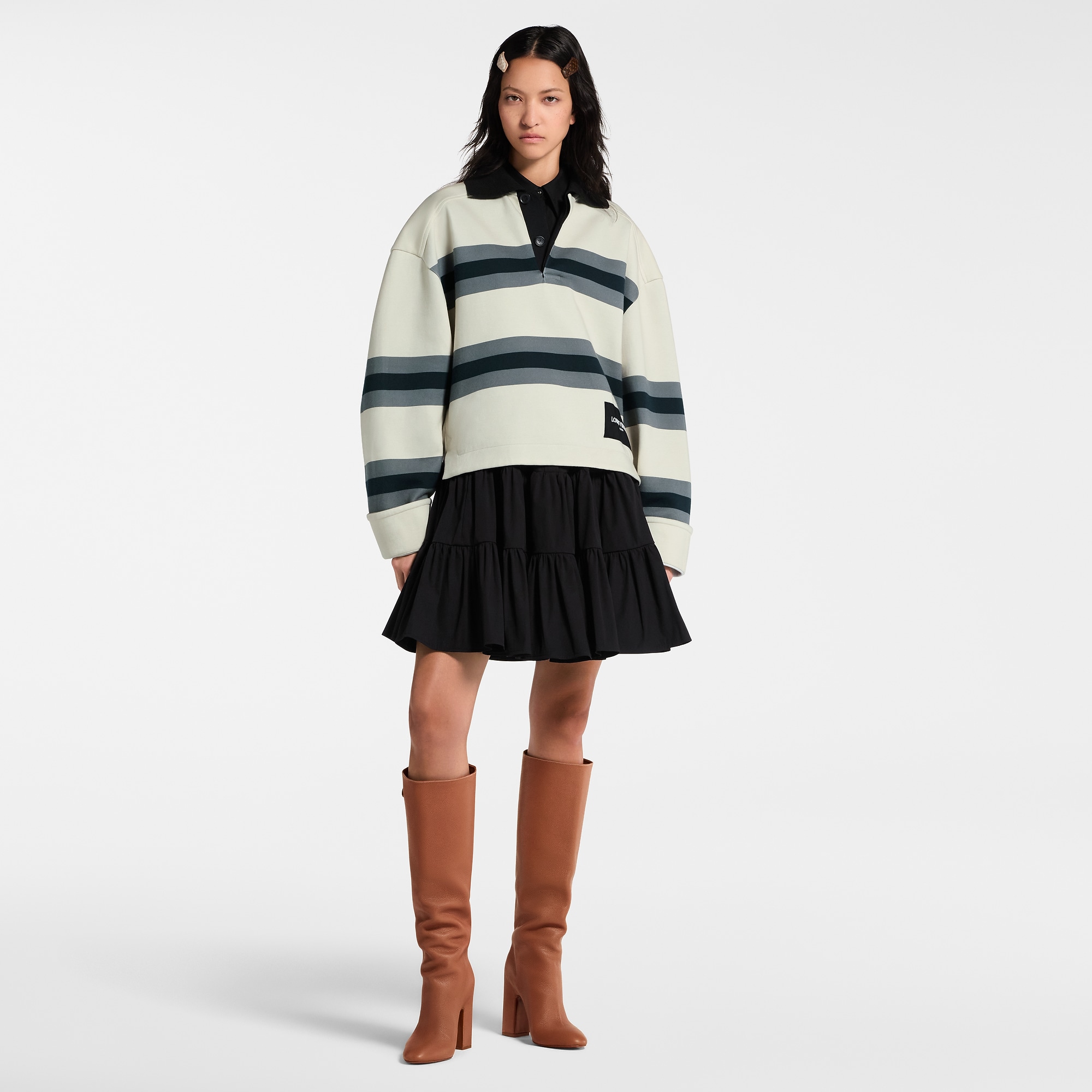 Chunky Stripes Polo Top