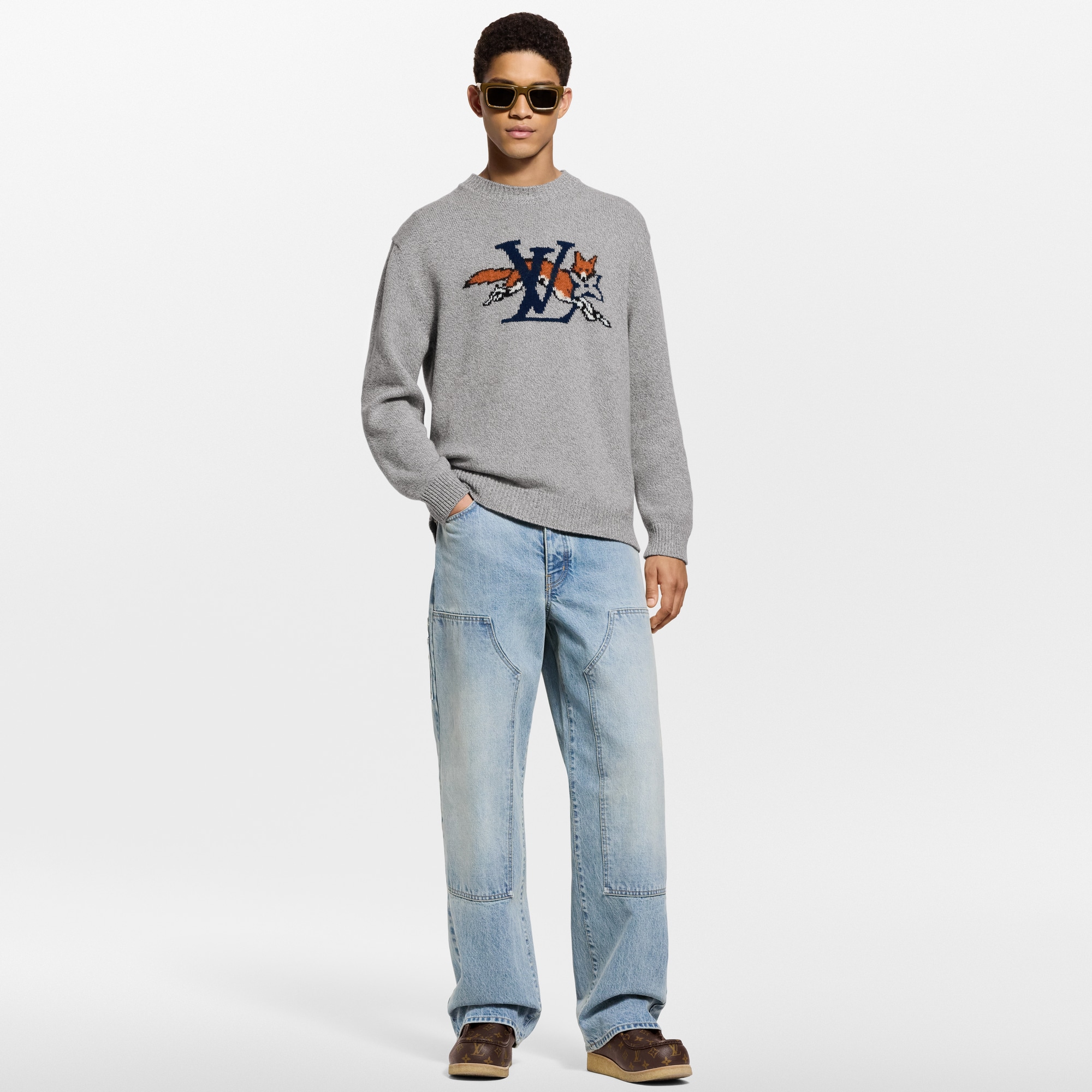  Ready-to-Wear All Ready-to-Wear Chunky Wool-Cashmere Crewneck | Louis Vuitton ® (Product zoom)