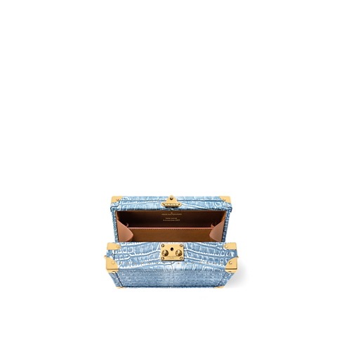 Crocodilien Mat Trunks and Boxes Wearable Trunks Clutch Box Washed Blue Denim | Louis Vuitton ® (Product zoom)