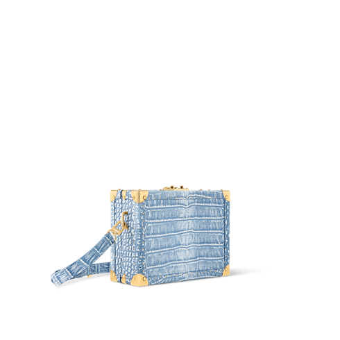 Crocodilien Mat Trunks and Boxes Wearable Trunks Clutch Box Washed Blue Denim | Louis Vuitton ® (Product zoom)