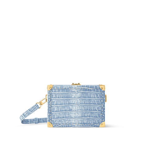 Crocodilien Mat Trunks and Boxes Wearable Trunks Clutch Box Washed Blue Denim | Louis Vuitton ® (Product zoom)