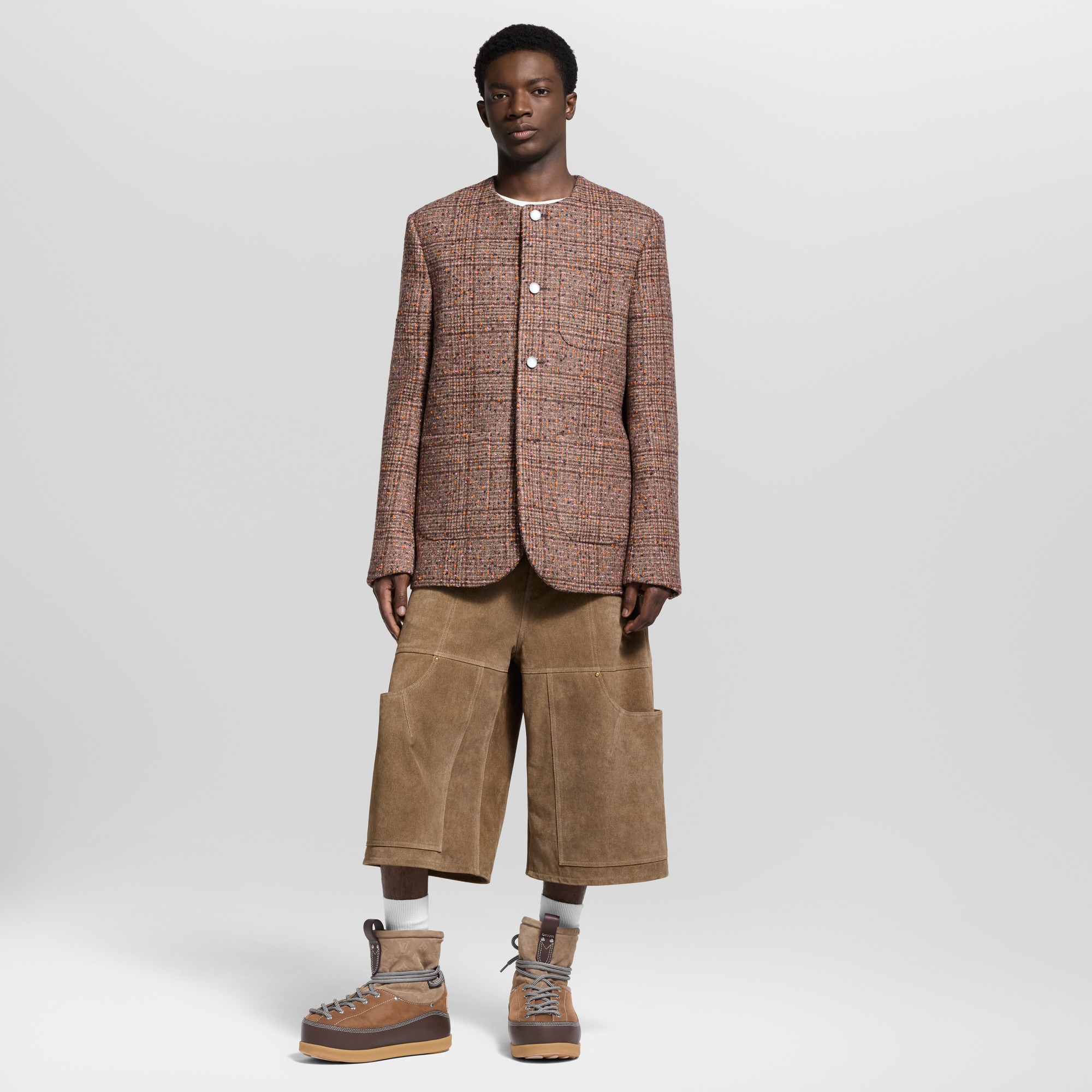  Ready-to-Wear Blazers and Jackets Collarless Tweed Jacket | Louis Vuitton ® (Product zoom)