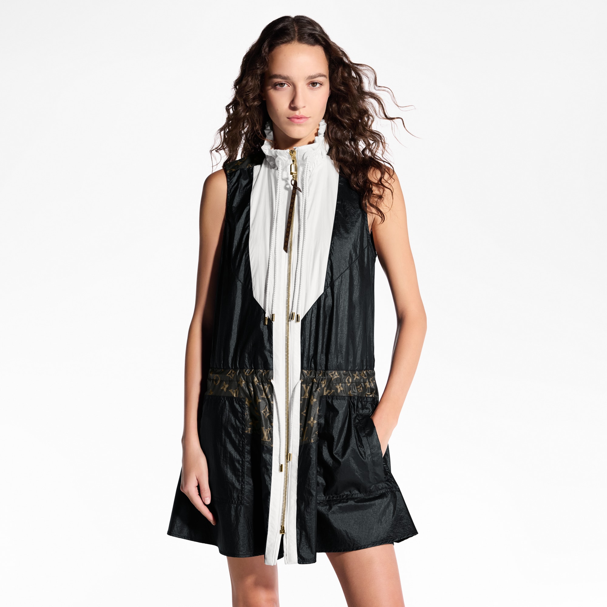  Ready-to-Wear Dresses Color-Blocked Drawstring Dress | Louis Vuitton ® (Product zoom)