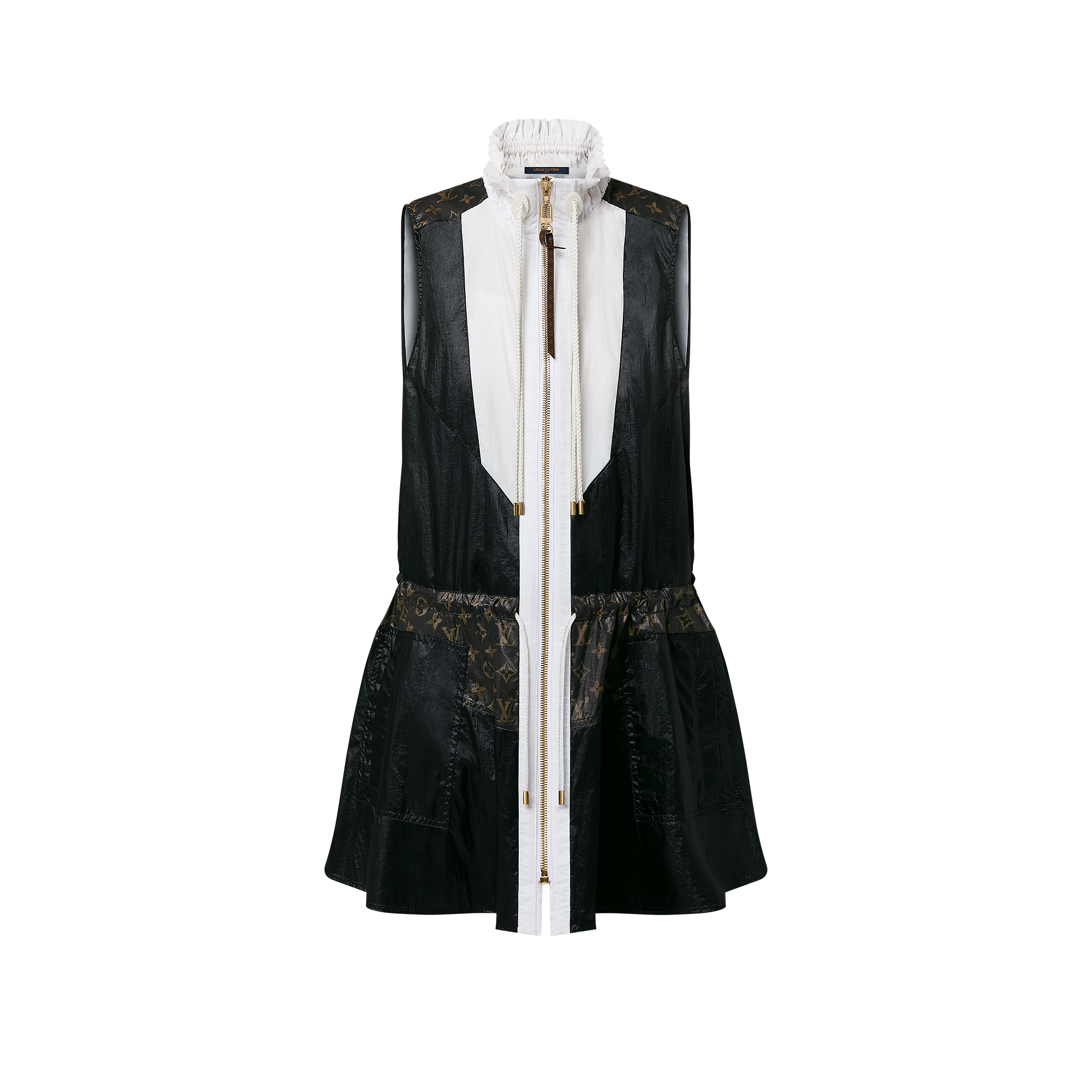 Color-Blocked Drawstring Dress