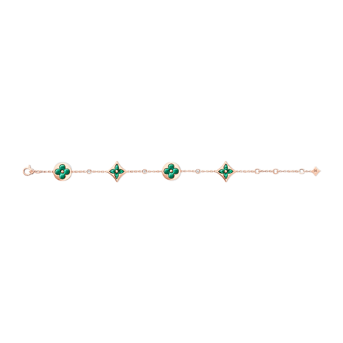 Categories All Fine Jewelry Color Blossom Bb Multi-Motif Bracelet, Pink Gold, Malachite And Diamonds | Louis Vuitton ® (Product zoom)