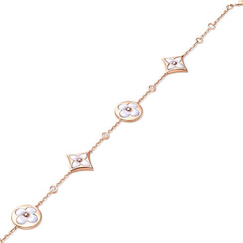 Categories All Fine Jewelry Color Blossom BB Star and Sun Multi-Motif Bracelet, Pink Gold, White Mother-of-Pearl and Diamonds | Louis Vuitton ® (Product zoom)
