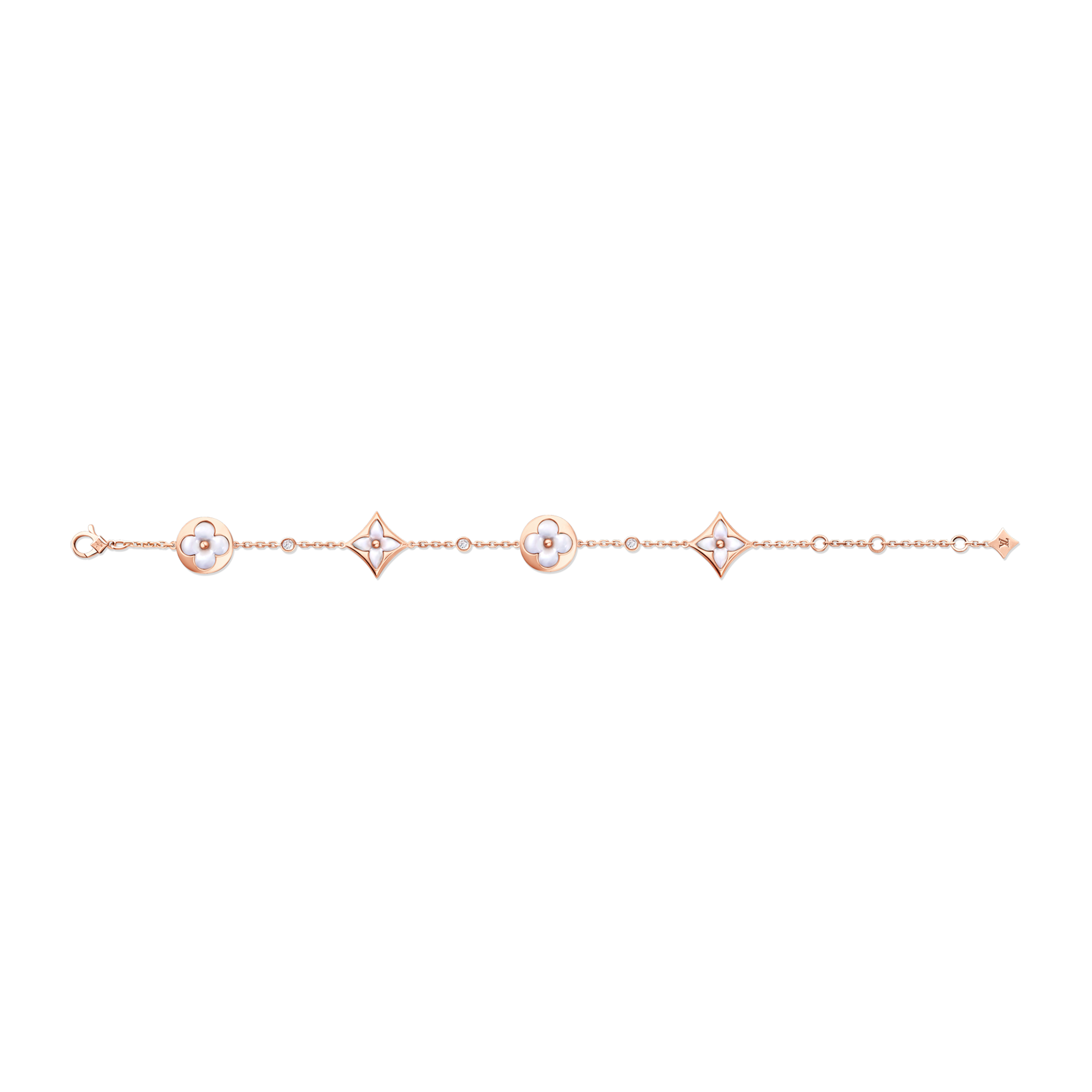 Categories All Fine Jewelry Color Blossom BB Star and Sun Multi-Motif Bracelet, Pink Gold, White Mother-of-Pearl and Diamonds | Louis Vuitton ® (Product zoom)