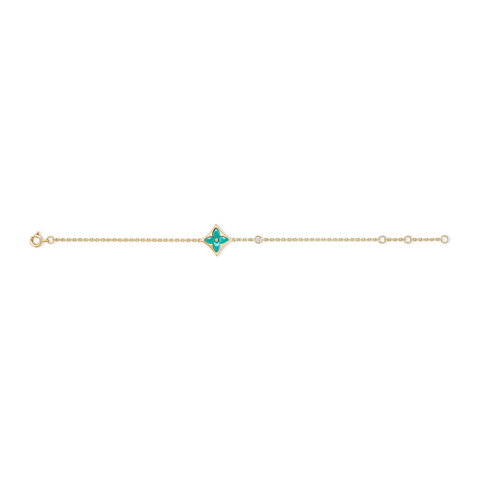 Color Blossom BB Star Bracelet, Yellow Gold, Amazonite and Diamond