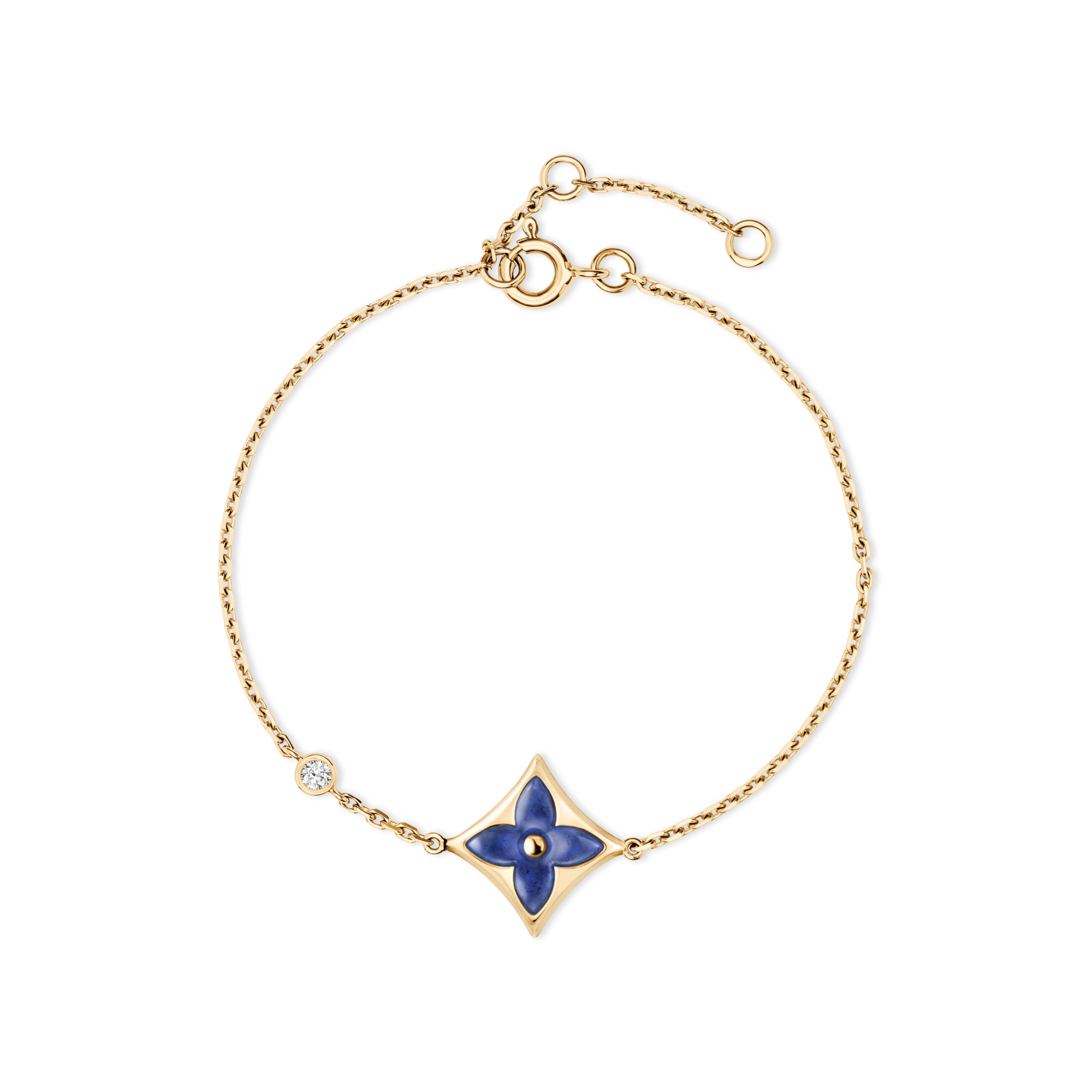 Color Blossom BB Star Bracelet, Yellow Gold, Sodalite and Diamond 