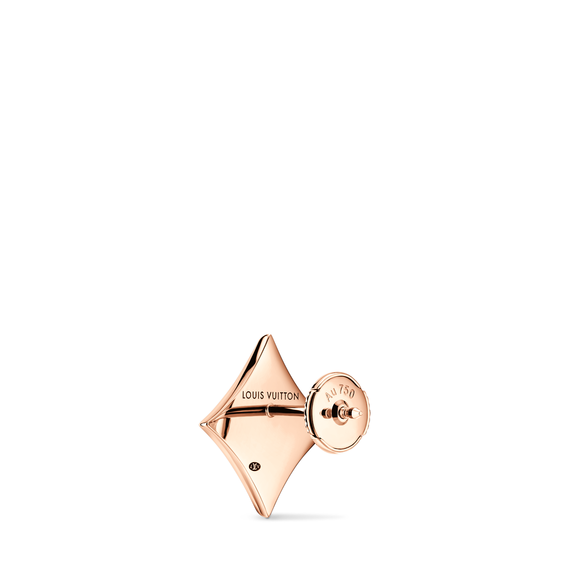 Color Blossom BB Star Ear Stud, Pink Gold and Pink Mother-of-Pearl - Per Unit