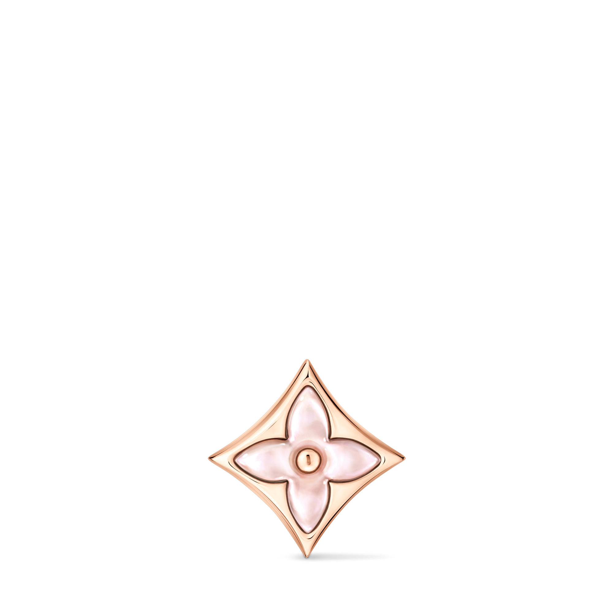 Color Blossom BB Star Ear Stud, Pink Gold and Pink Mother-of-Pearl - Per Unit