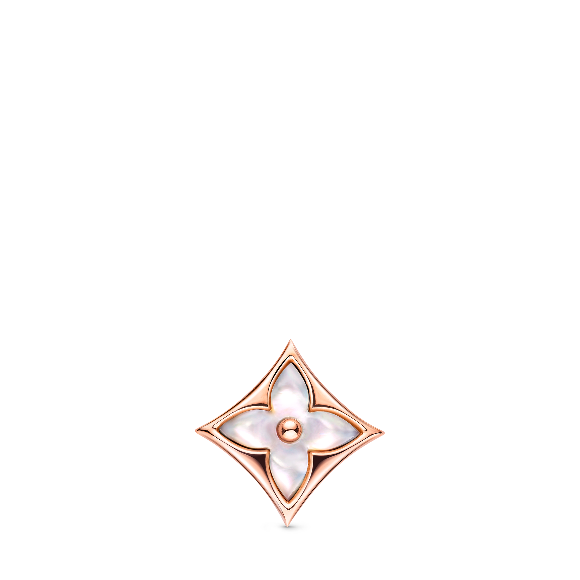 Color Blossom BB Star Ear Stud, Pink Gold and White Mother-of-Pearl - Per Unit