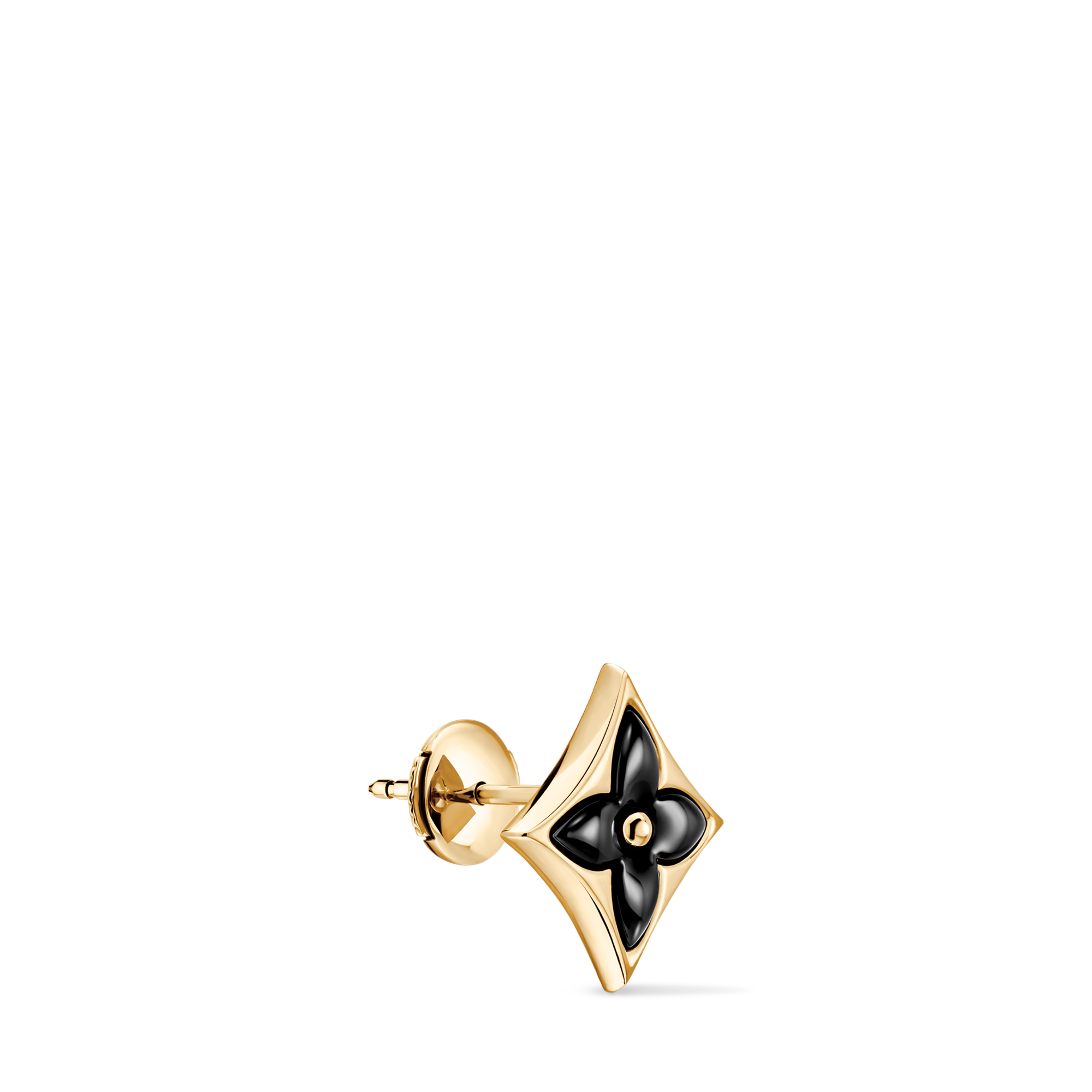  Categories Earrings Color Blossom BB Star Ear Stud, Yellow Gold and Onyx - Per Unit | Louis Vuitton ® (Product zoom)