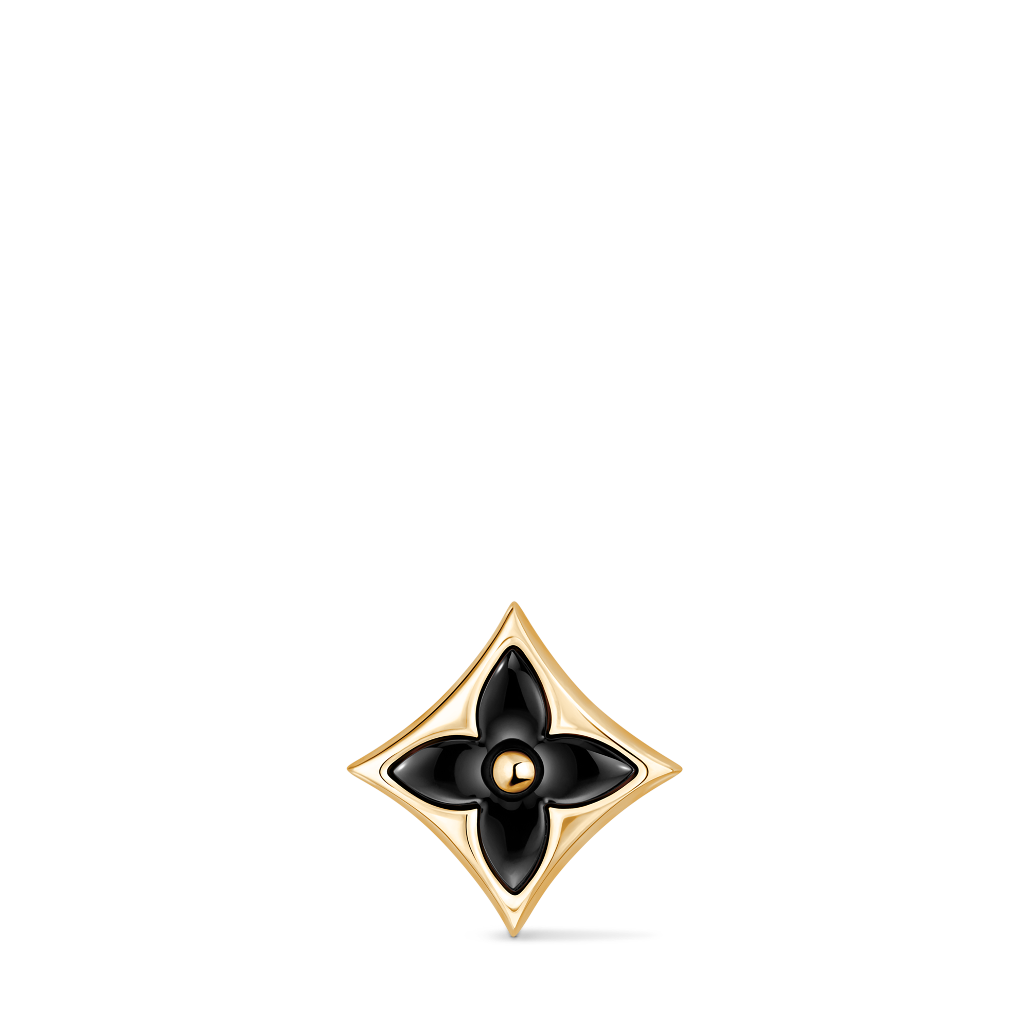  Categories Earrings Color Blossom BB Star Ear Stud, Yellow Gold and Onyx - Per Unit | Louis Vuitton ® (Product zoom)