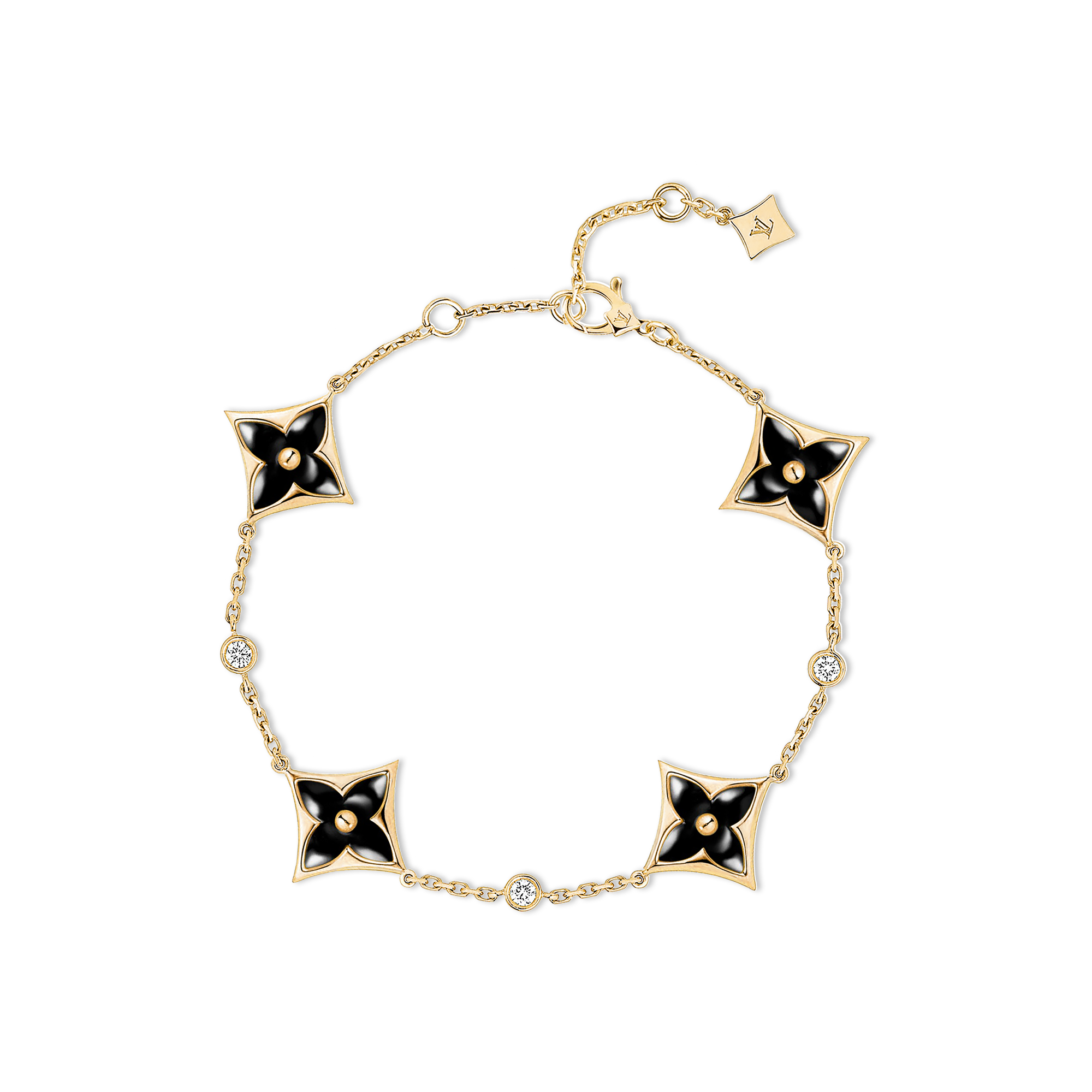  Categories Bracelets Color Blossom BB Star Multi-Motif Bracelet, Yellow Gold, Onyx and Diamonds | Louis Vuitton ® (Product zoom)