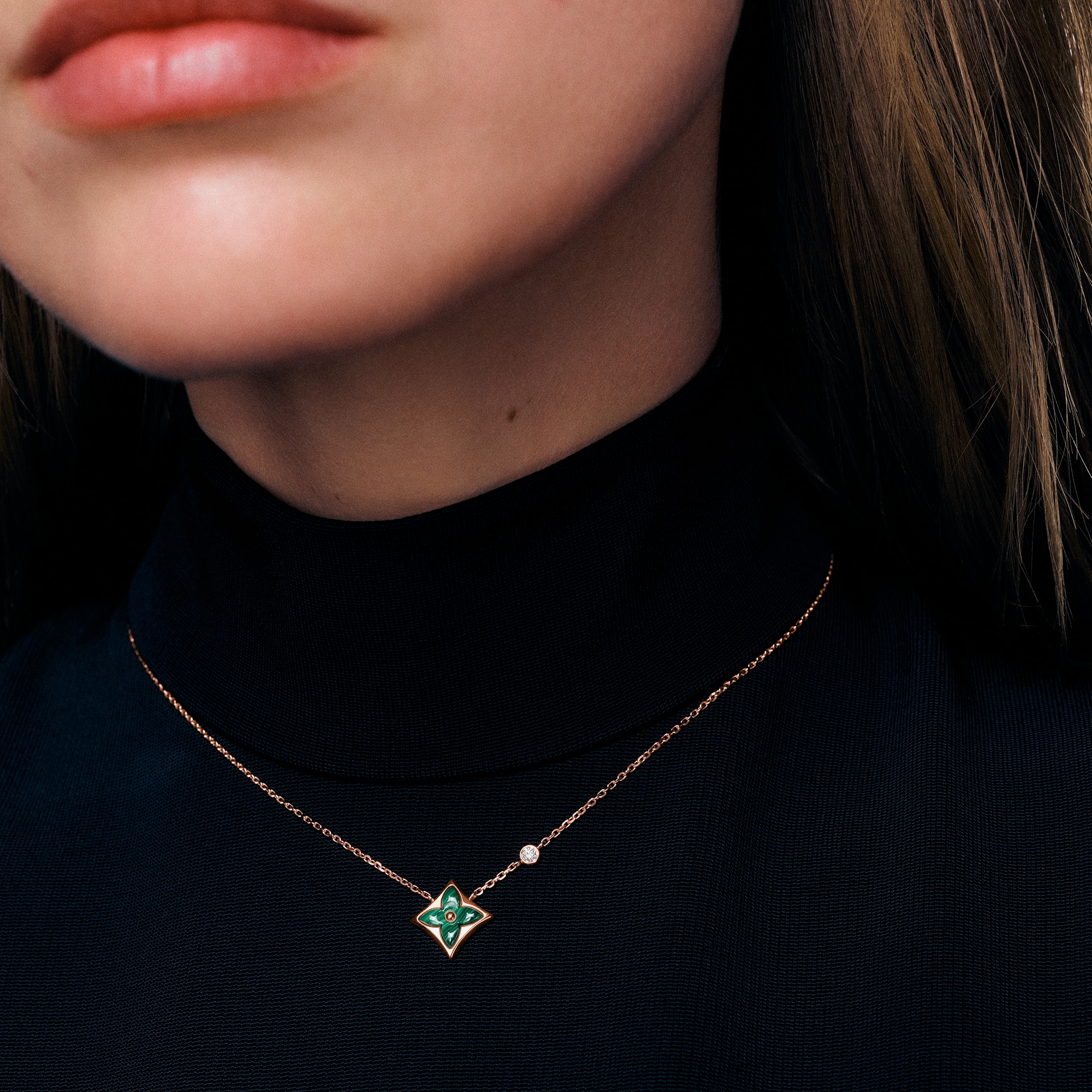  Categories Necklaces and Pendants  Color Blossom BB Star Pendant, Pink Gold, Malachite and Diamond | Louis Vuitton ® (Product zoom)
