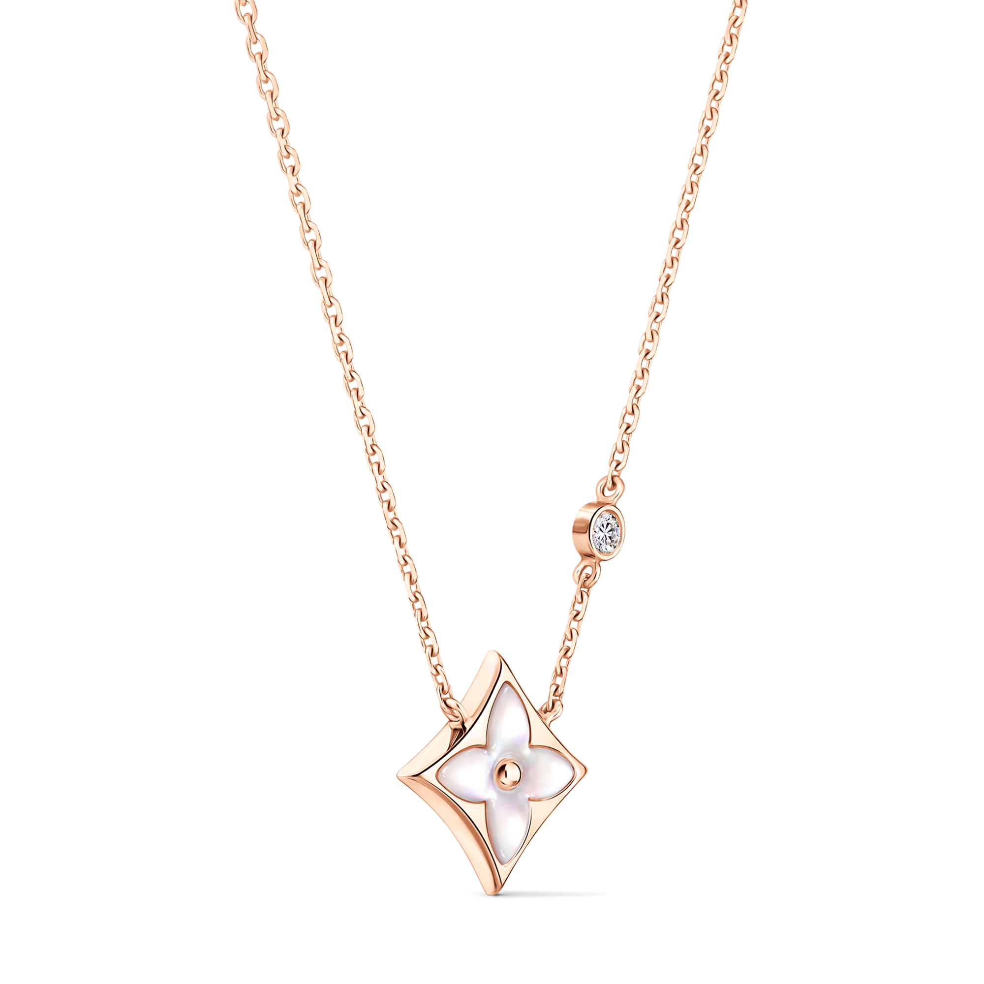  Categories Necklaces and Pendants  Color Blossom BB Star Pendant, Pink Gold, White Mother-of-Pearl and Diamond | Louis Vuitton ® (Product zoom)