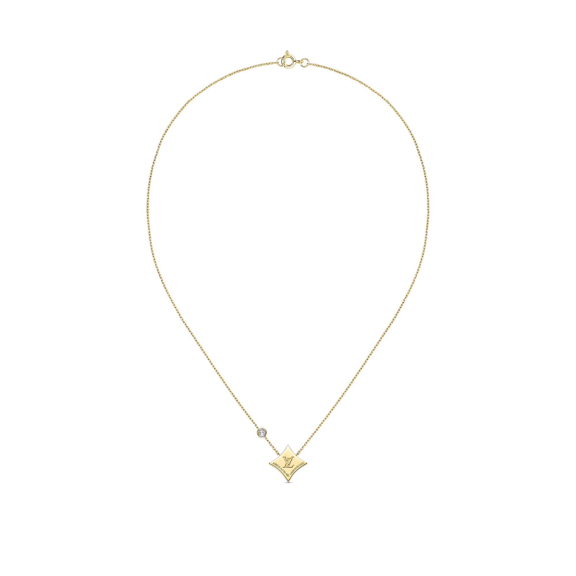Color Blossom Bb Star Pendant, Yellow Gold, Onyx And Diamond