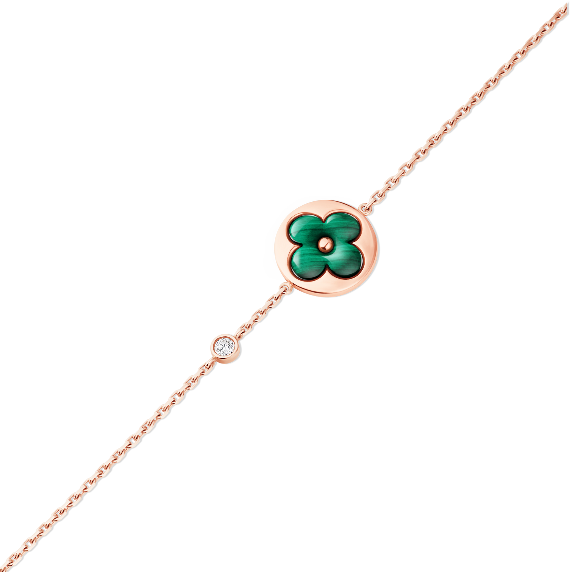  Categories All Fine Jewelry Color Blossom BB Sun Bracelet, Pink Gold, Malachite and Diamond | Louis Vuitton ® (Product zoom)