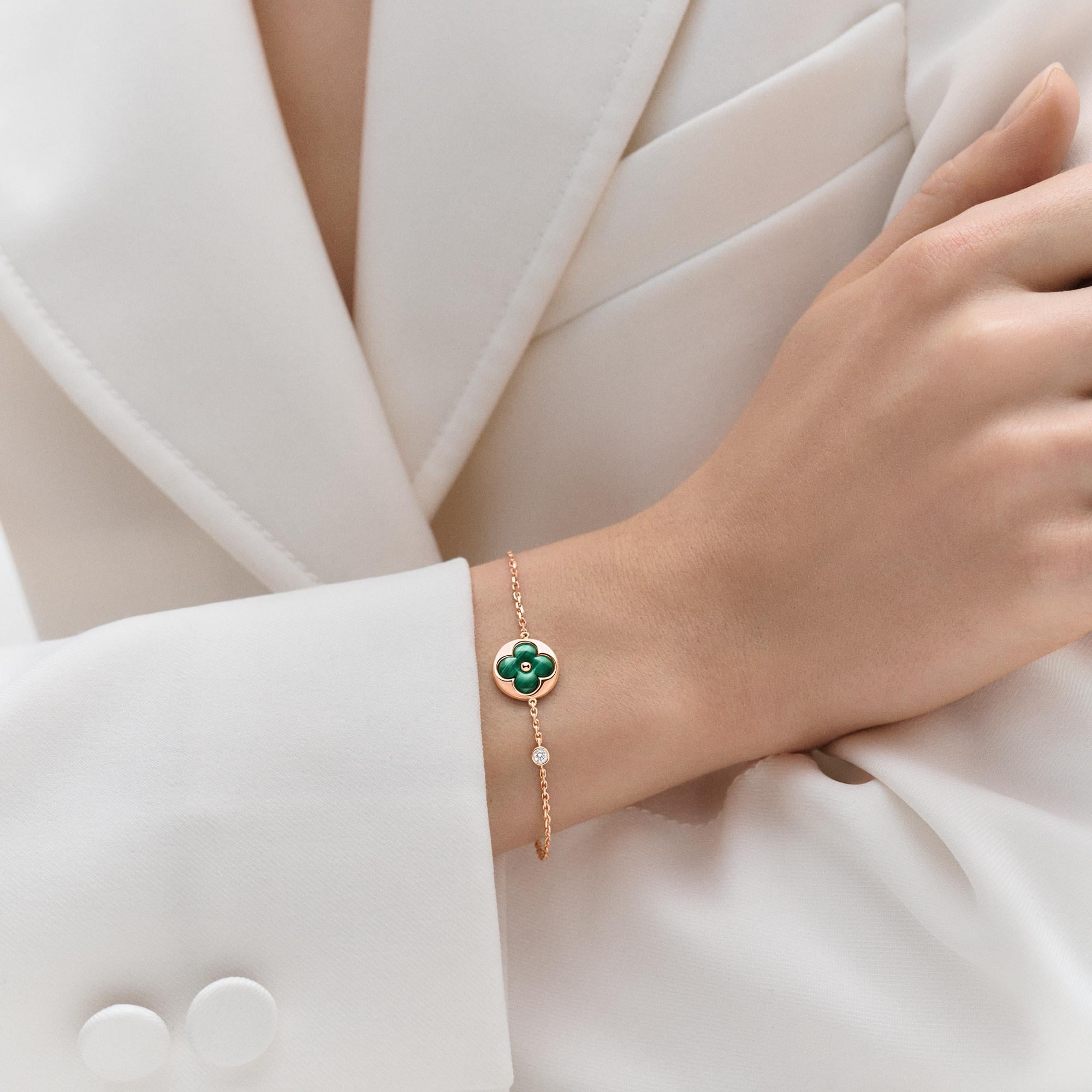  Categories All Fine Jewelry Color Blossom BB Sun Bracelet, Pink Gold, Malachite and Diamond | Louis Vuitton ® (Product zoom)