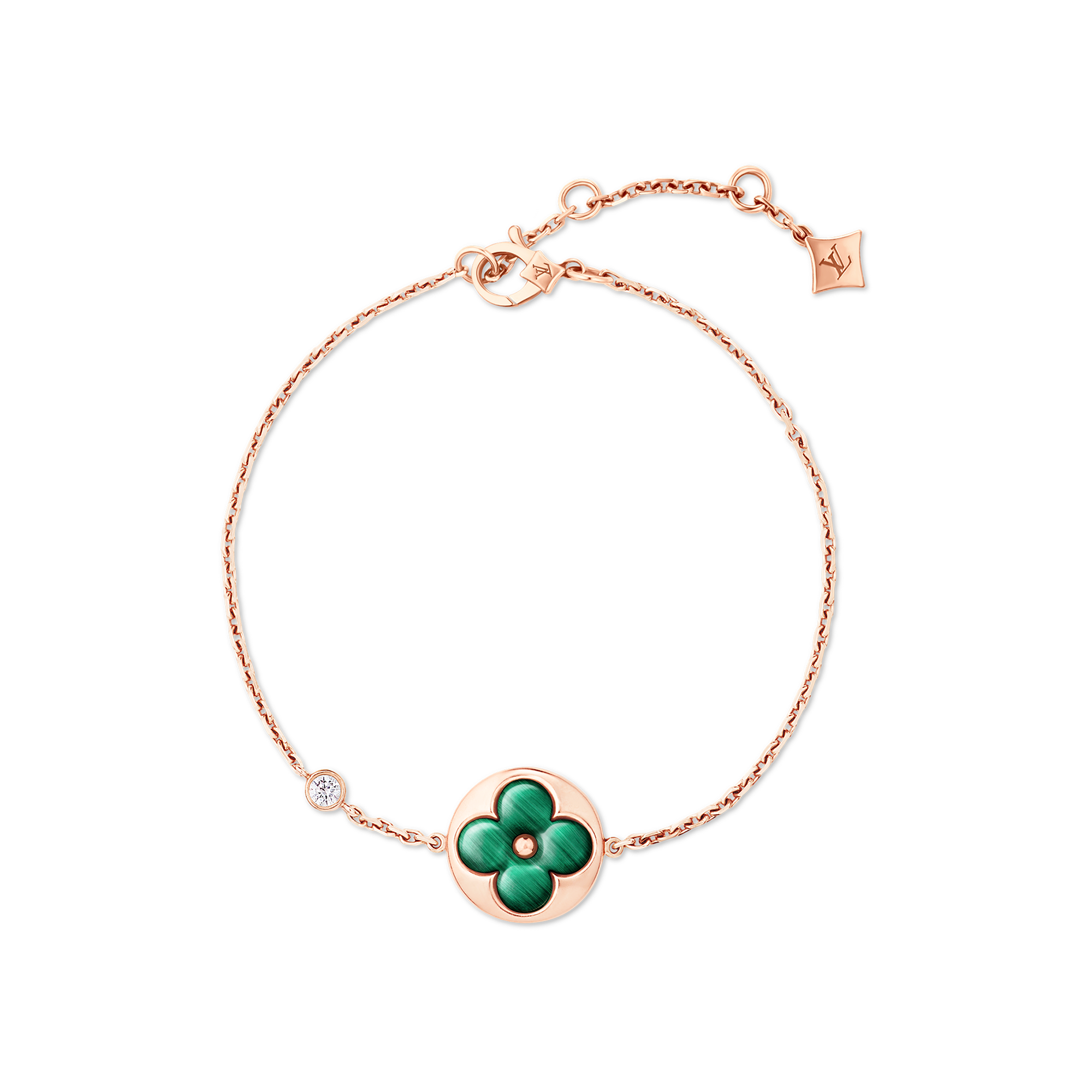  Categories All Fine Jewelry Color Blossom BB Sun Bracelet, Pink Gold, Malachite and Diamond | Louis Vuitton ® (Product zoom)