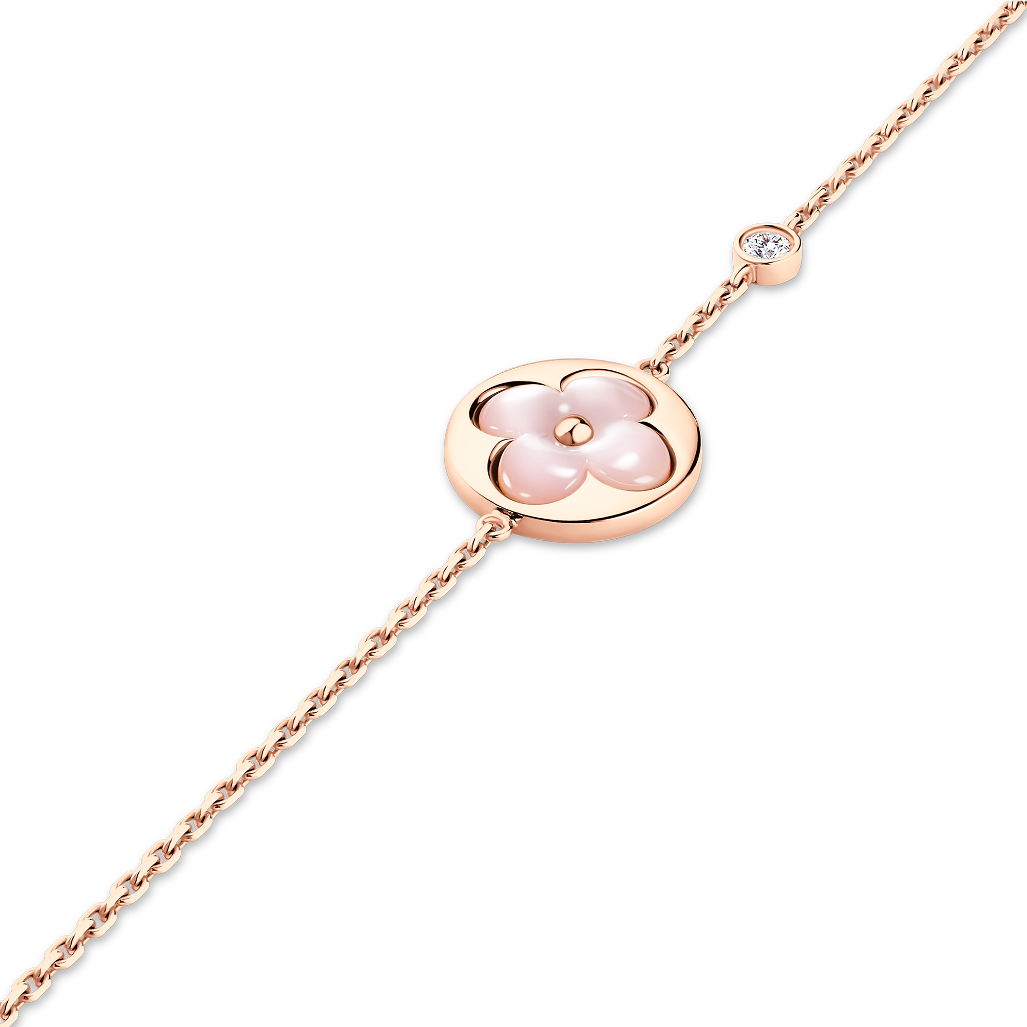 Color Blossom BB Sun Bracelet, Pink Gold, Pink Mother-of-Pearl and Diamond
