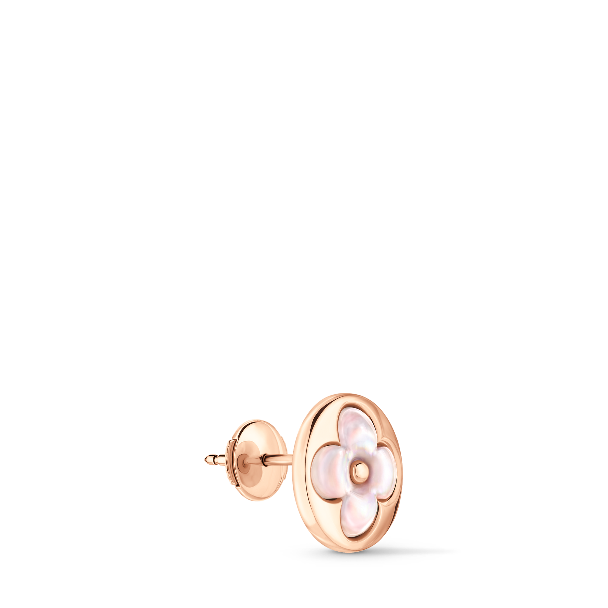 Color Blossom BB Sun Ear Stud, Pink Gold and Pink Mother-of-Pearl - Per Unit
