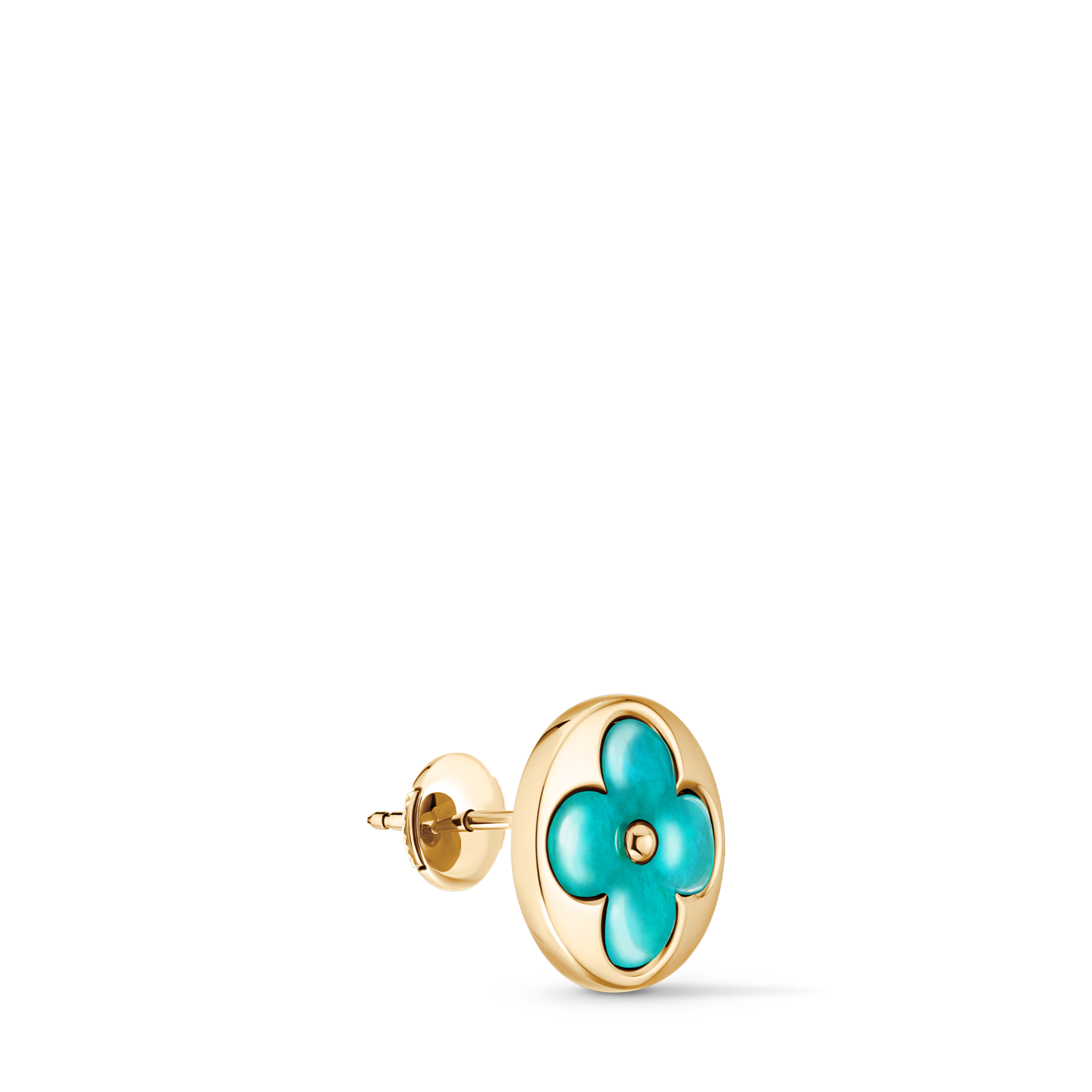  Categories Earrings Color Blossom BB Sun Ear Stud, Yellow Gold and Amazonite - Per Unit | Louis Vuitton ® (Product zoom)