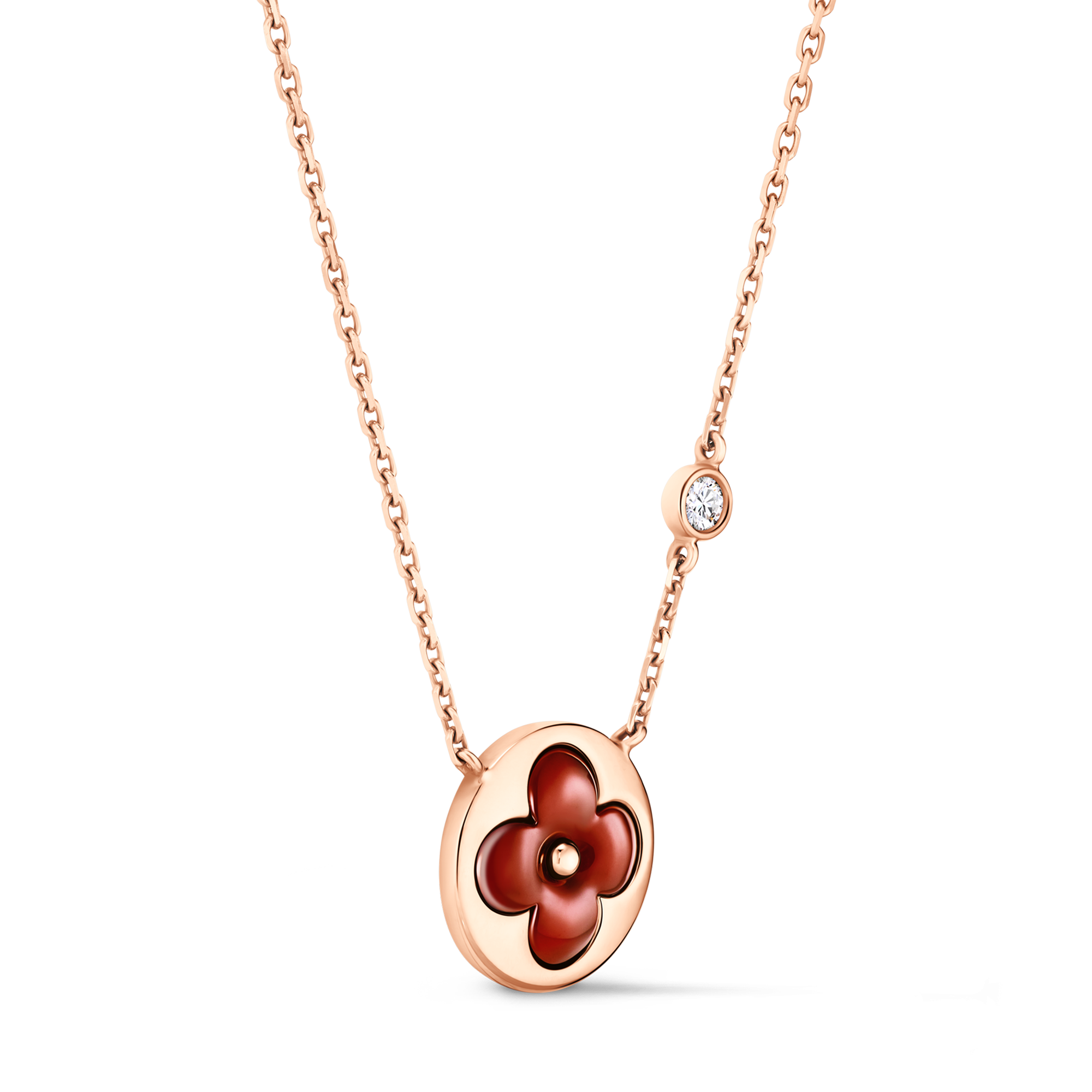  Categories Necklaces and Pendants  Color Blossom BB Sun Pendant, Pink Gold, Cornelian and Diamond | Louis Vuitton ® (Product zoom)